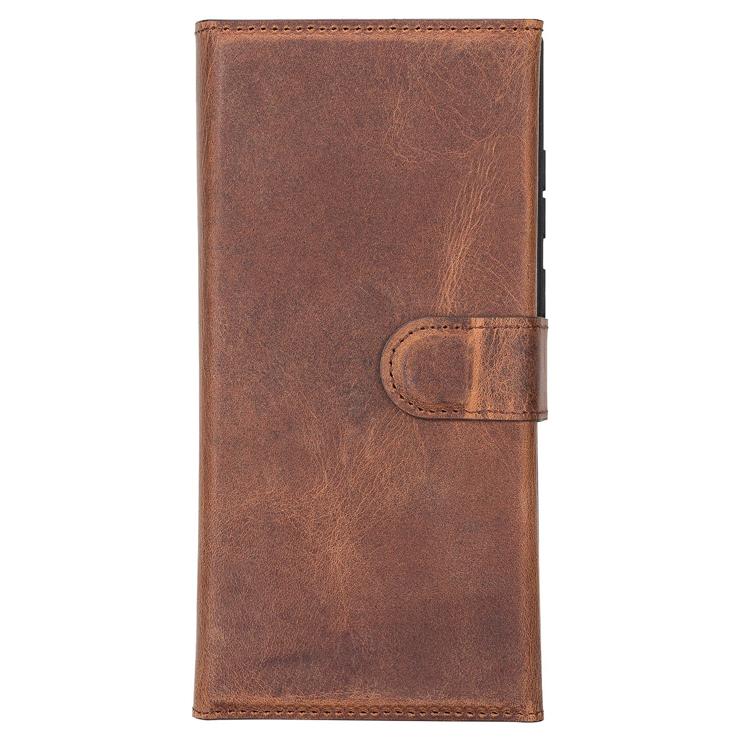 Santa Magnetic Detachable Leather Wallet Case for Samsung Galaxy S24 Ultra (6.8") - BROWN