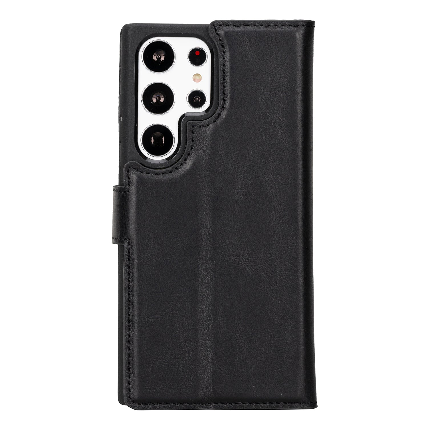 Magic Magnetic Detachable Leather RFID Blocker Wallet Case for Samsung Galaxy S23 Ultra (6.8") - BLACK