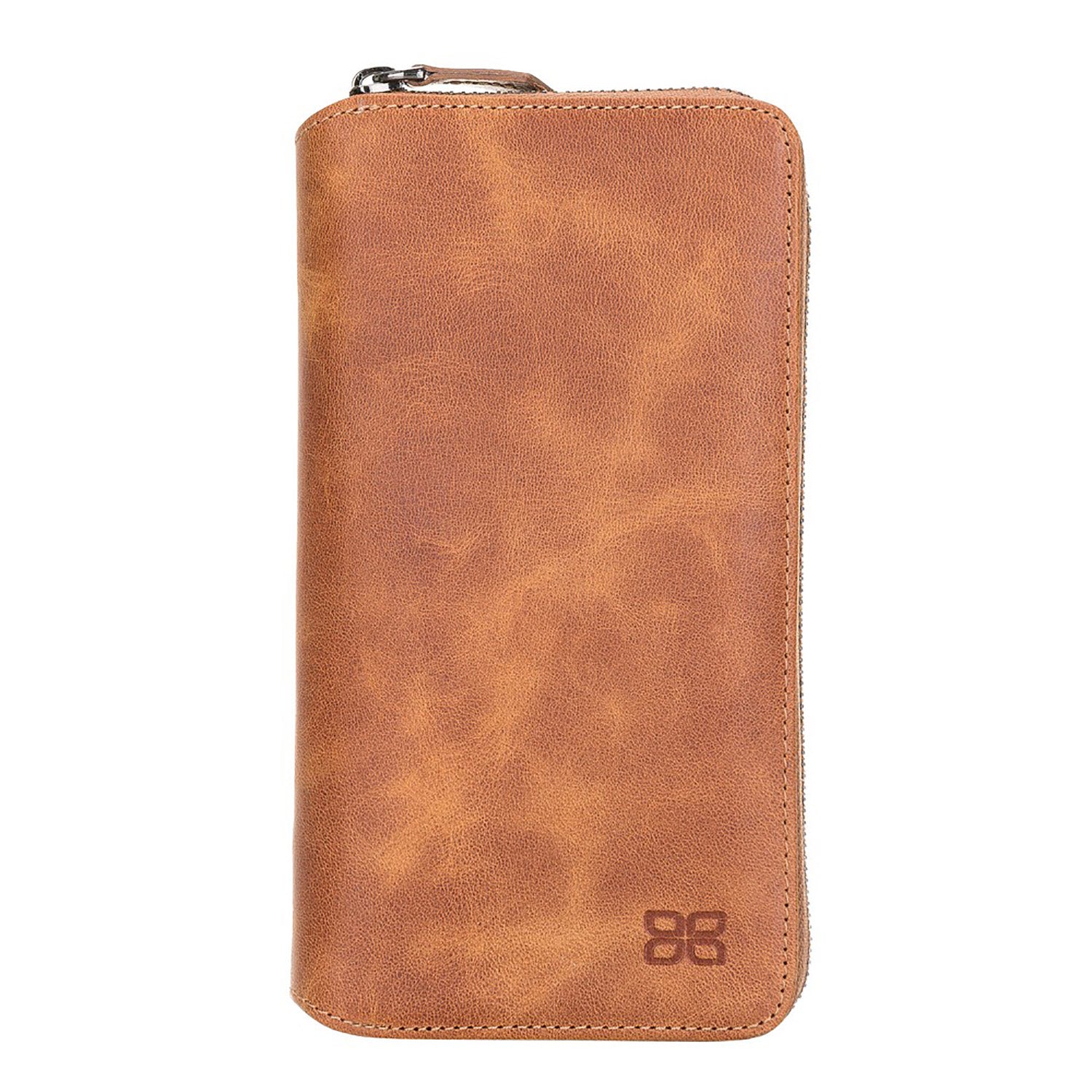 Pouch Magnetic Detachable Leather Wallet Case with RFID for Samsung Galaxy S21 Ultra 5G (6.8") - TAN - saracleather