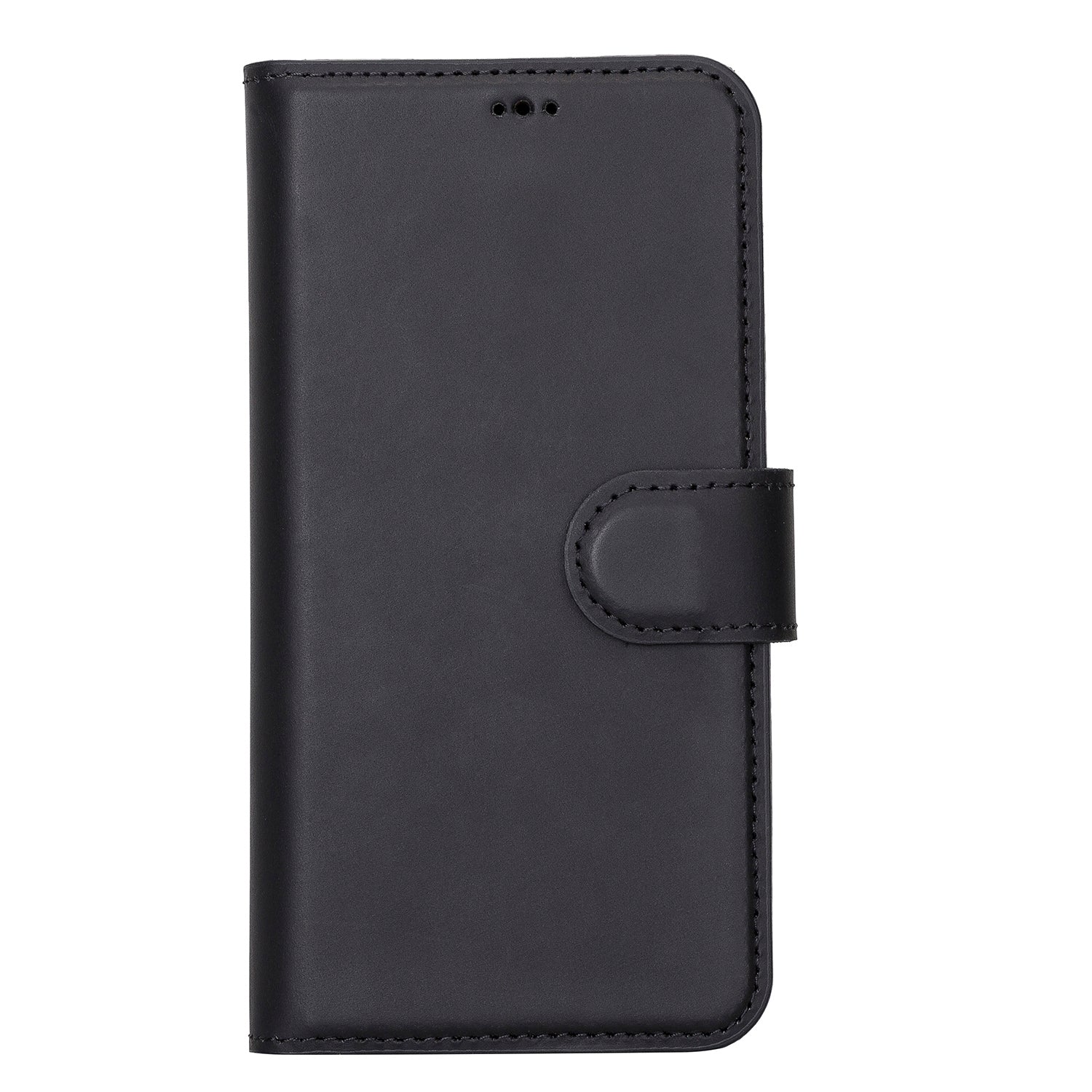 Liluri Magnetic Detachable Leather Wallet Case for iPhone 13 (6.1") - BLACK - saracleather