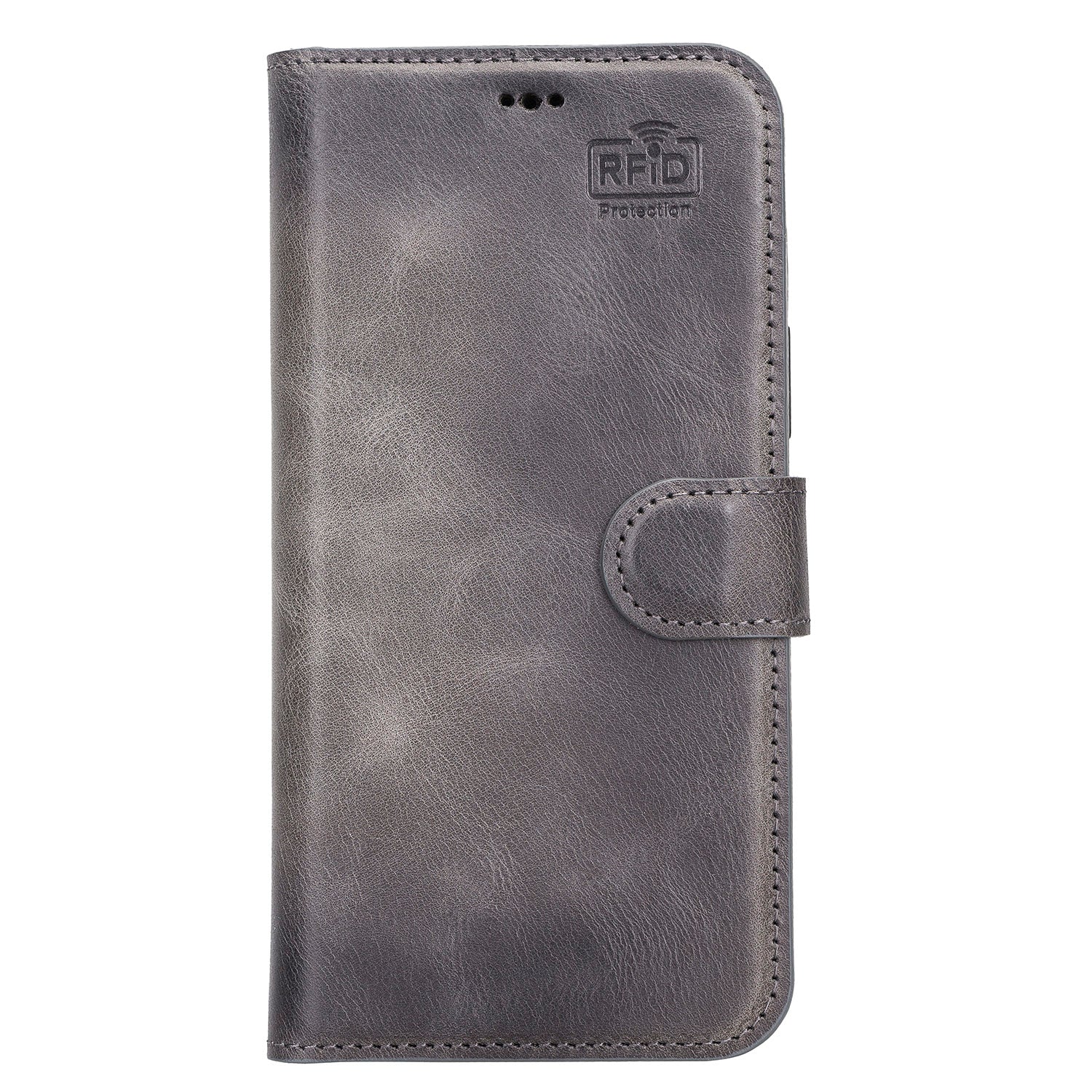 Magic Magnetic Detachable Leather Wallet Case with RFID for iPhone 13 (6.1") - GRAY