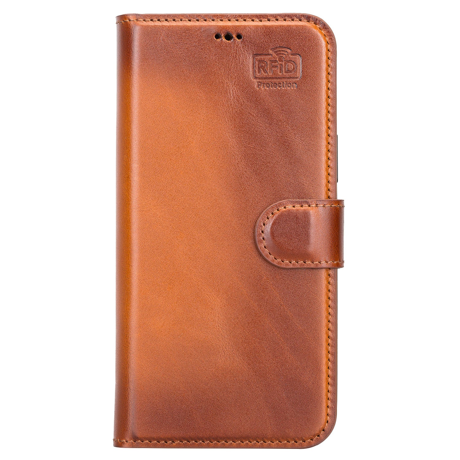 Magic Magnetic Detachable Leather Wallet Case with RFID for iPhone 13 (6.1") - EFFECT BROWN