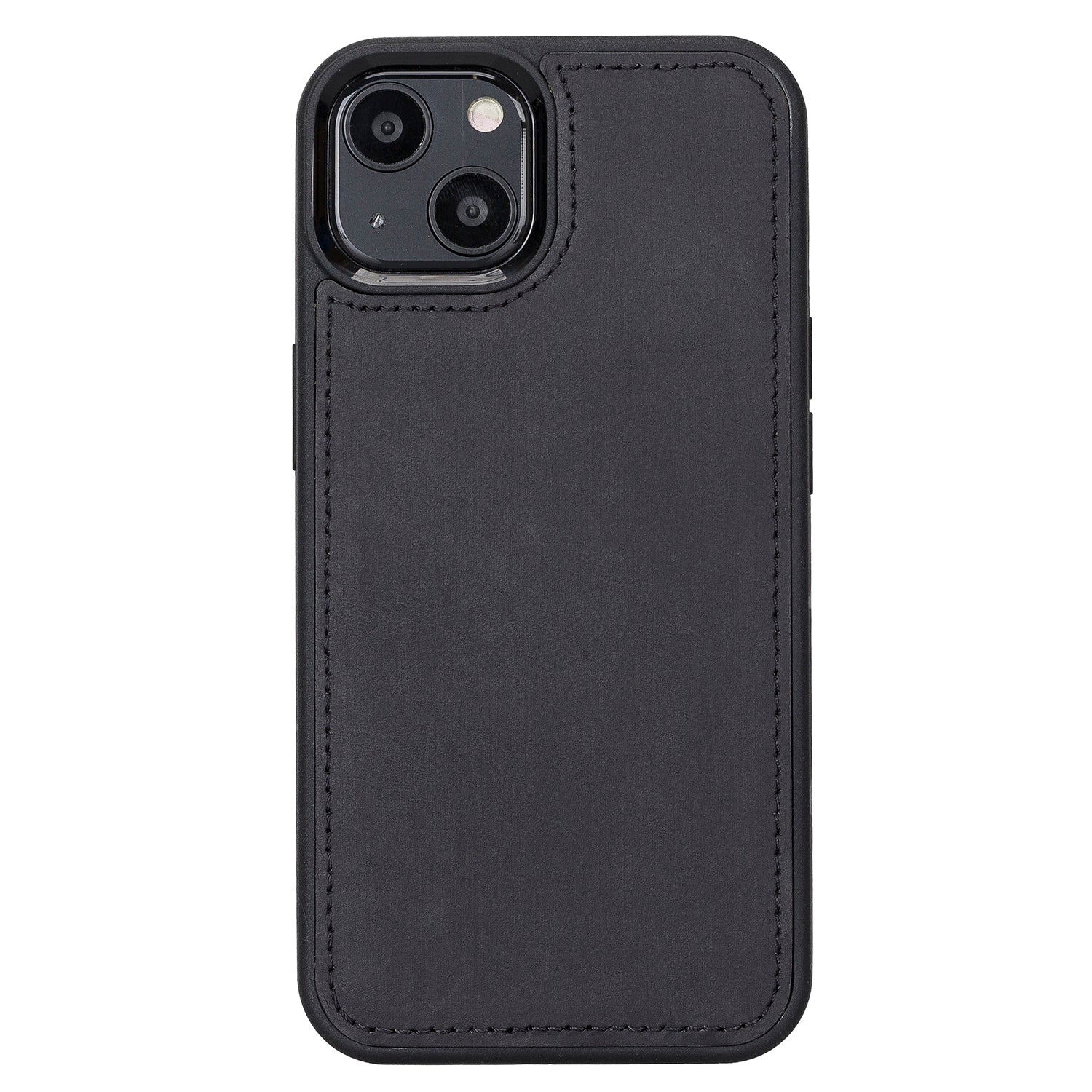 Liluri Magnetic Detachable Leather Wallet Case for iPhone 13 (6.1") - BLACK - saracleather