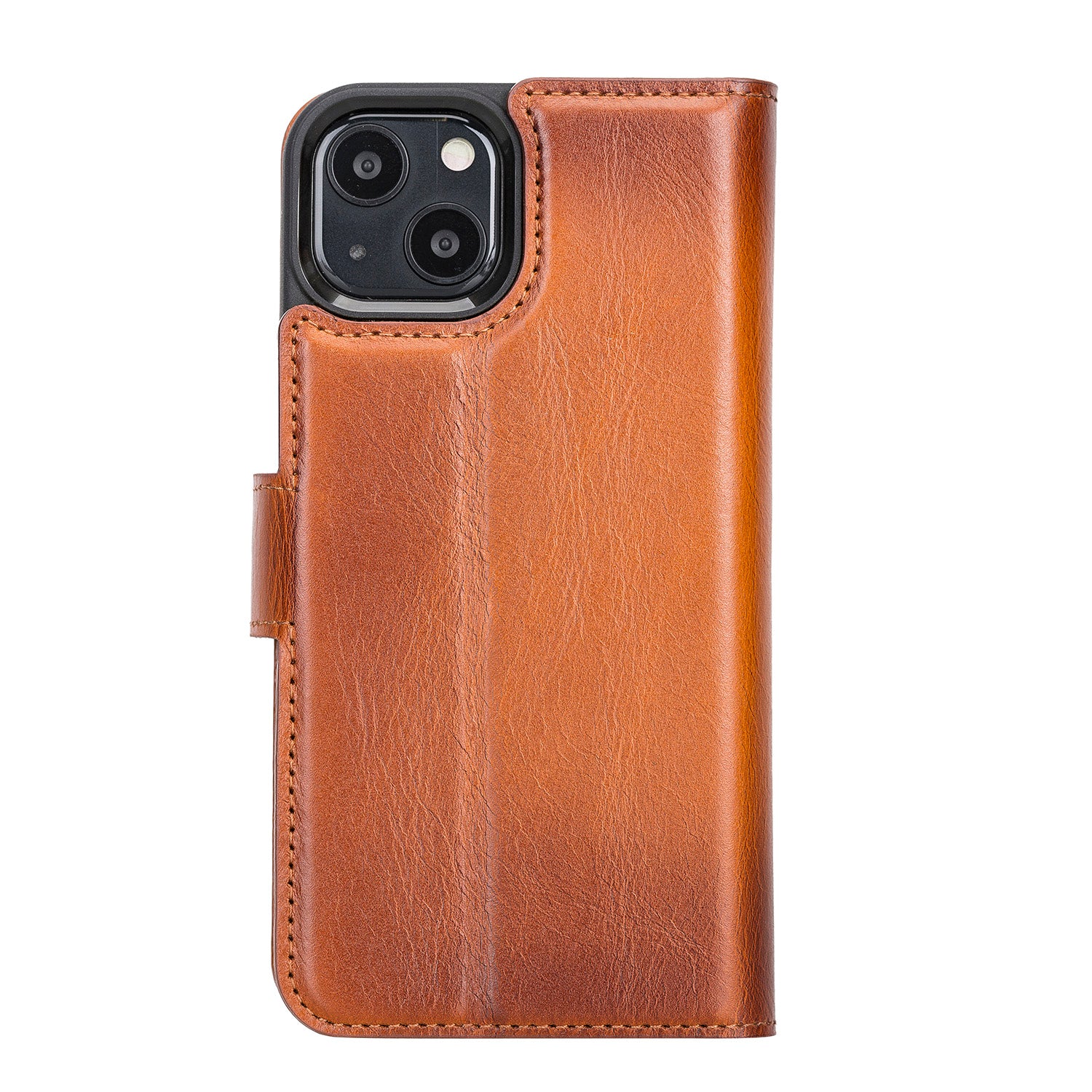 Magic Magnetic Detachable Leather Wallet Case with RFID for iPhone 13 (6.1") - EFFECT BROWN