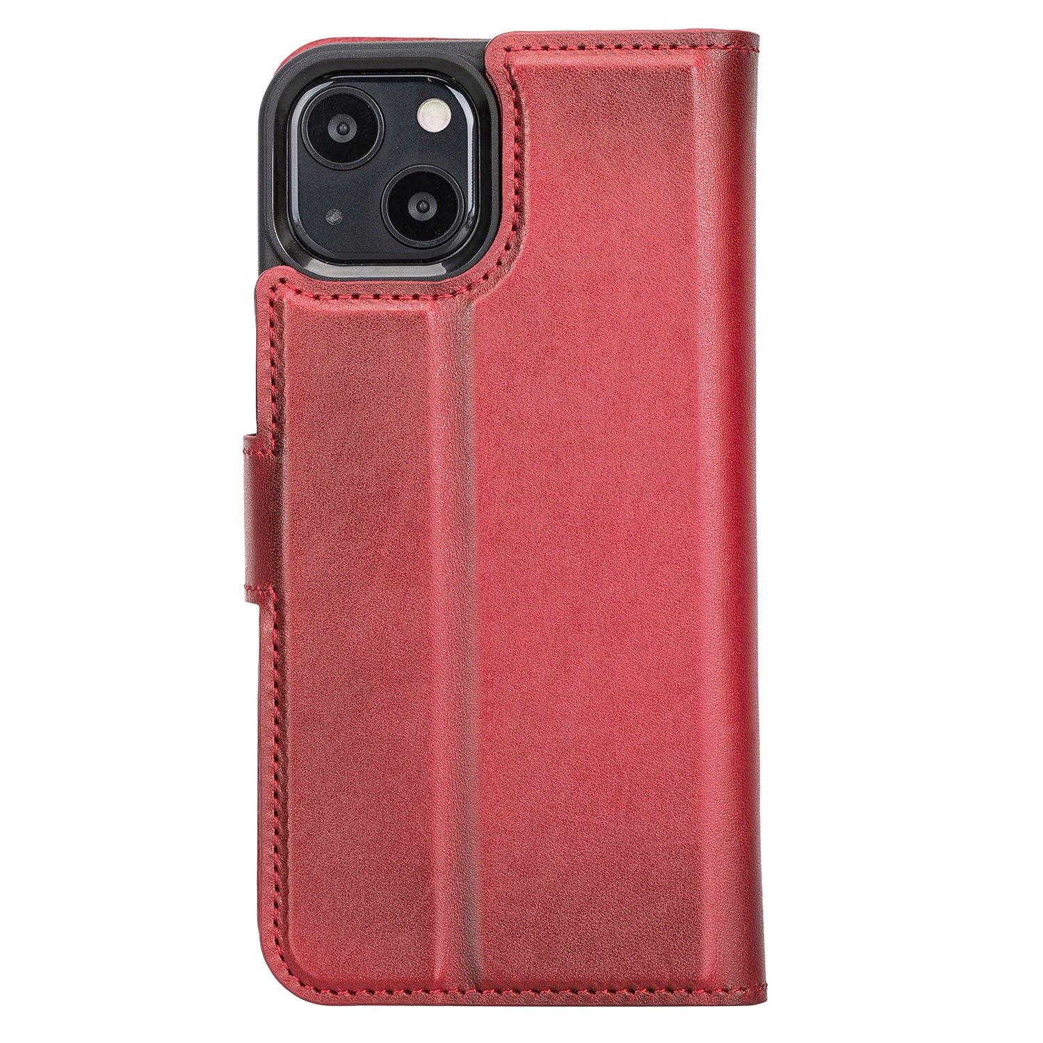 Magic Magnetic Detachable Leather Wallet Case with RFID for iPhone 13 (6.1") - RED