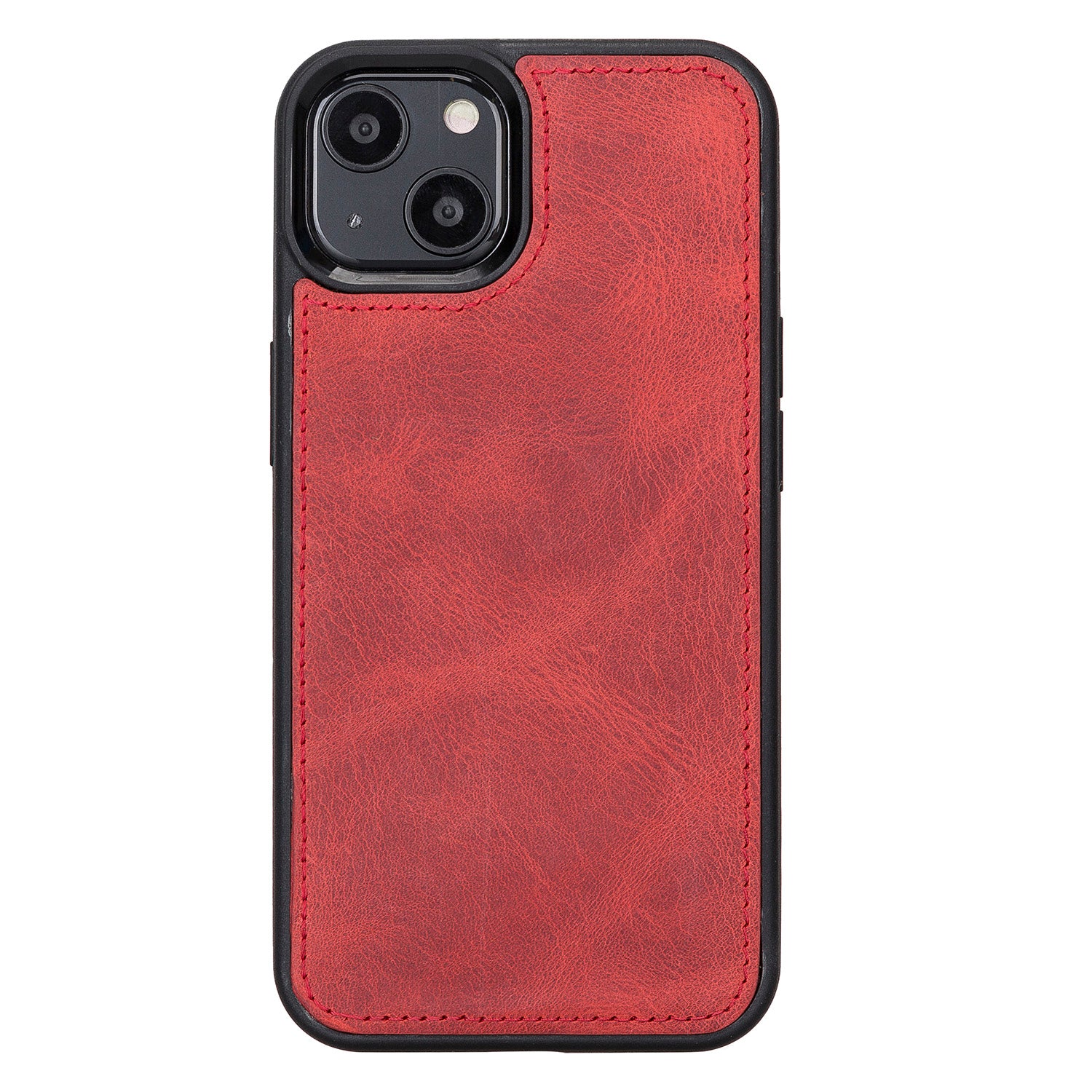 Santa Magnetic Detachable Leather Wallet Case for iPhone 13 (6.1") - RED - saracleather