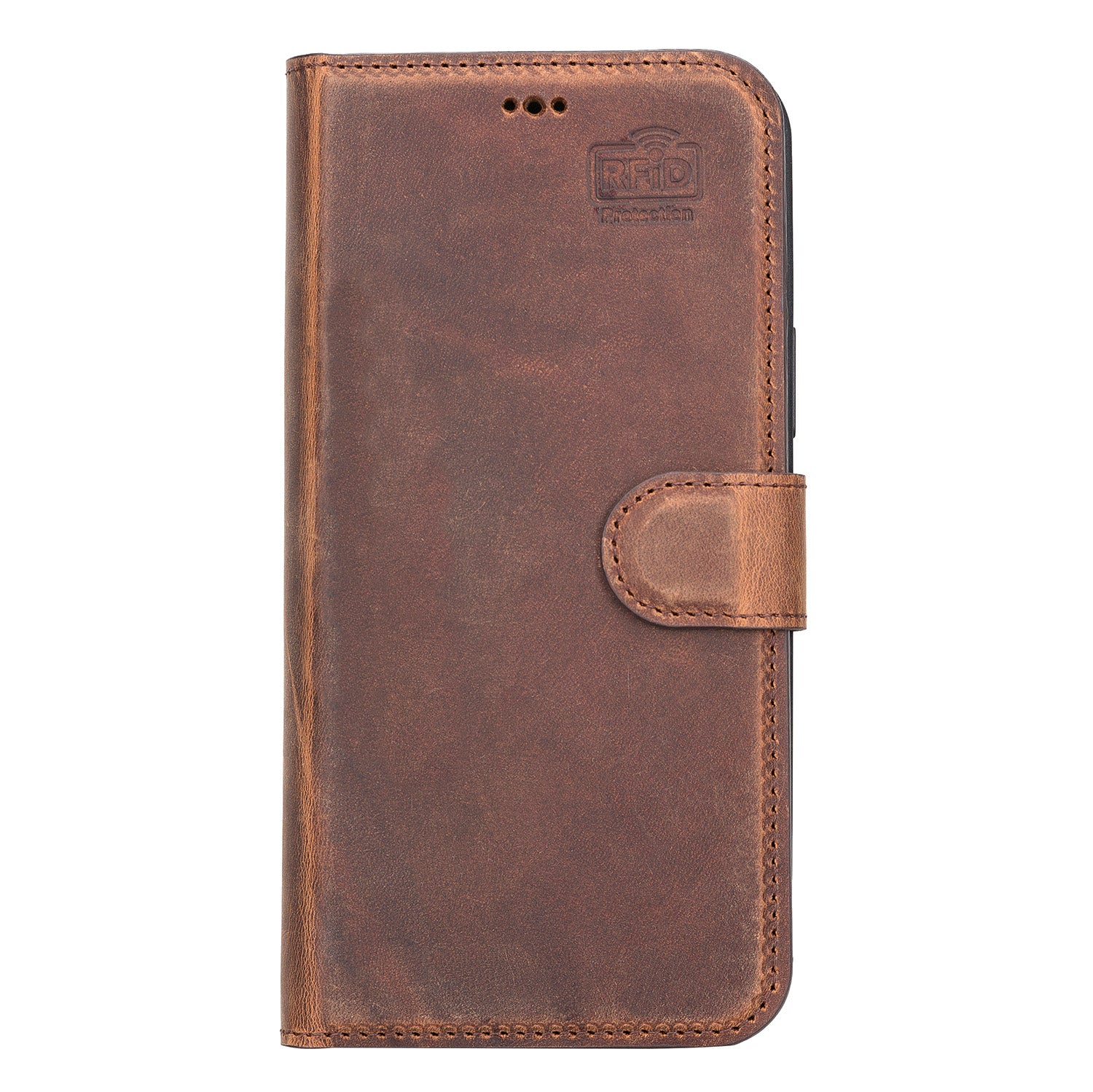 Magic Magnetic Detachable Leather Wallet Case with RFID for iPhone 13 Pro (6.1") - BROWN