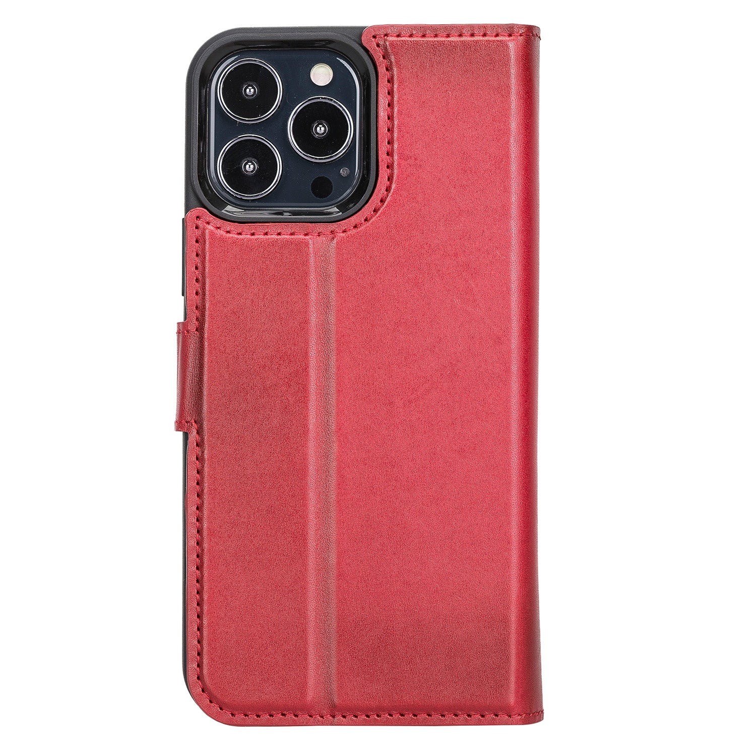 Magic Magnetic Detachable Leather Wallet Case with RFID for iPhone 13 Pro (6.1") - RED