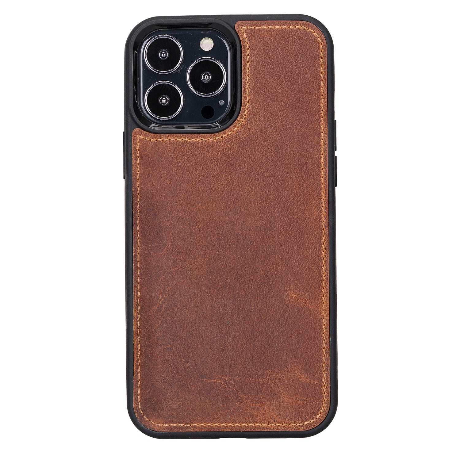 Santa Magnetic Detachable Leather Wallet Case for iPhone 13 Pro (6.1") - TAN - saracleather