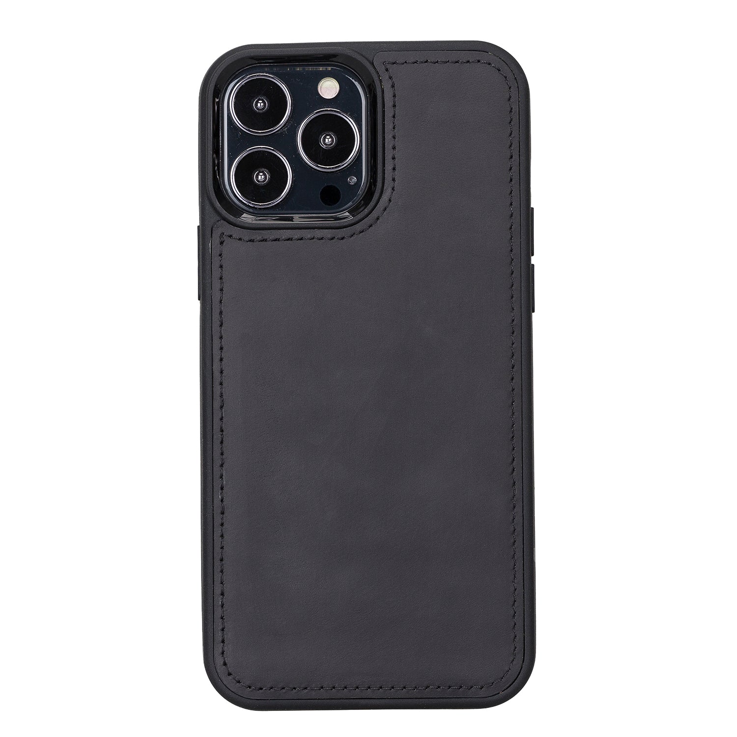 Santa Magnetic Detachable Leather Wallet Case for iPhone 13 Pro (6.1") - BLACK - saracleather