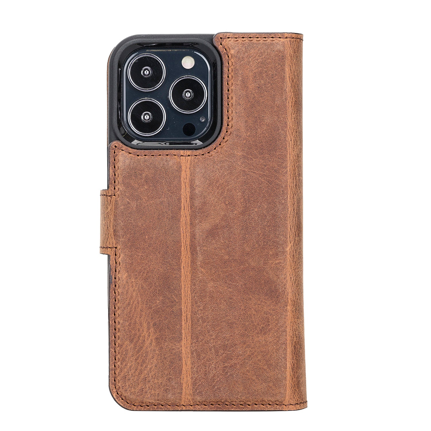 Magic Magnetic Detachable Leather Wallet Case with RFID for iPhone 13 Pro (6.1") - BROWN