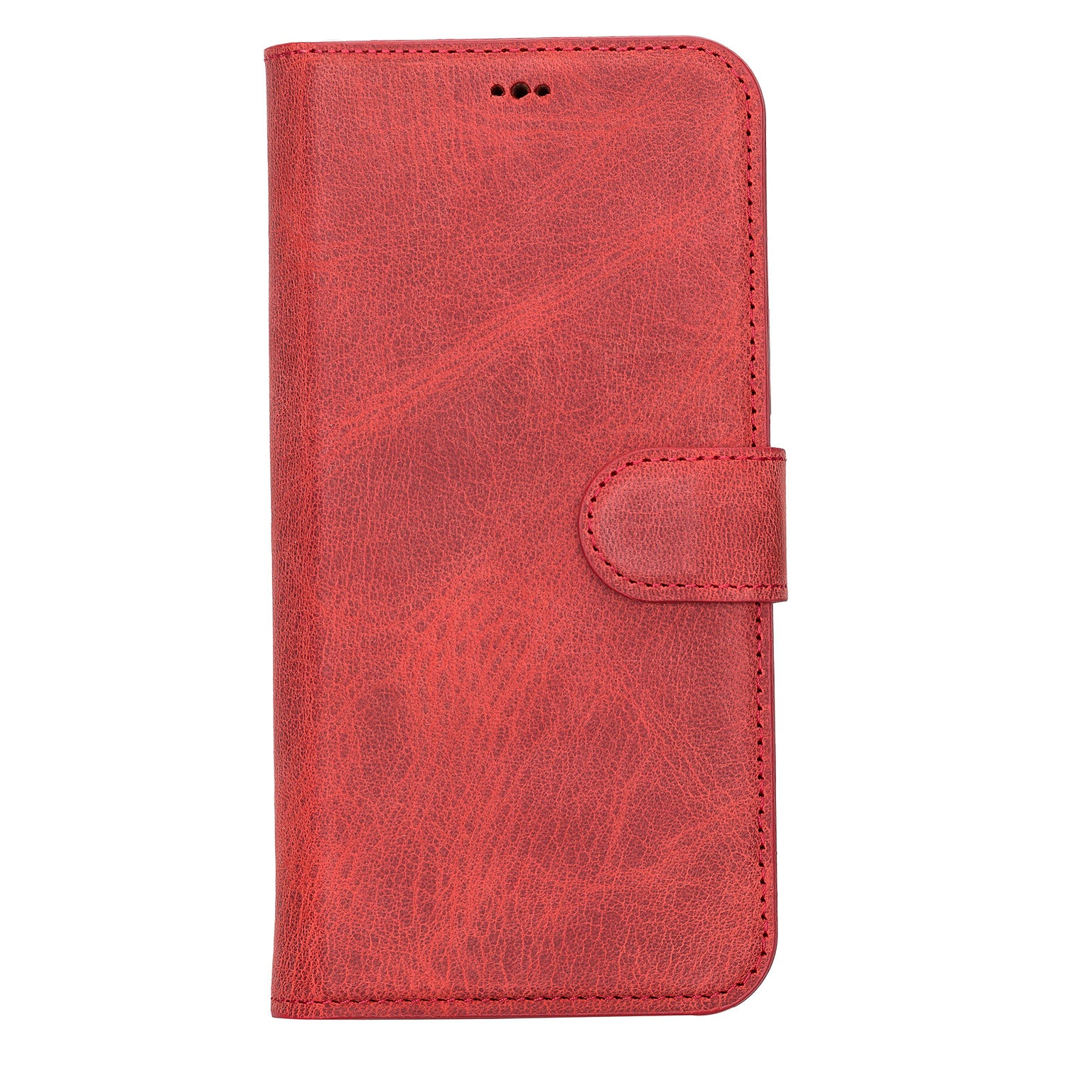 Liluri Magnetic Detachable Leather Wallet Case for iPhone 13 Pro Max (6.7") - RED - saracleather