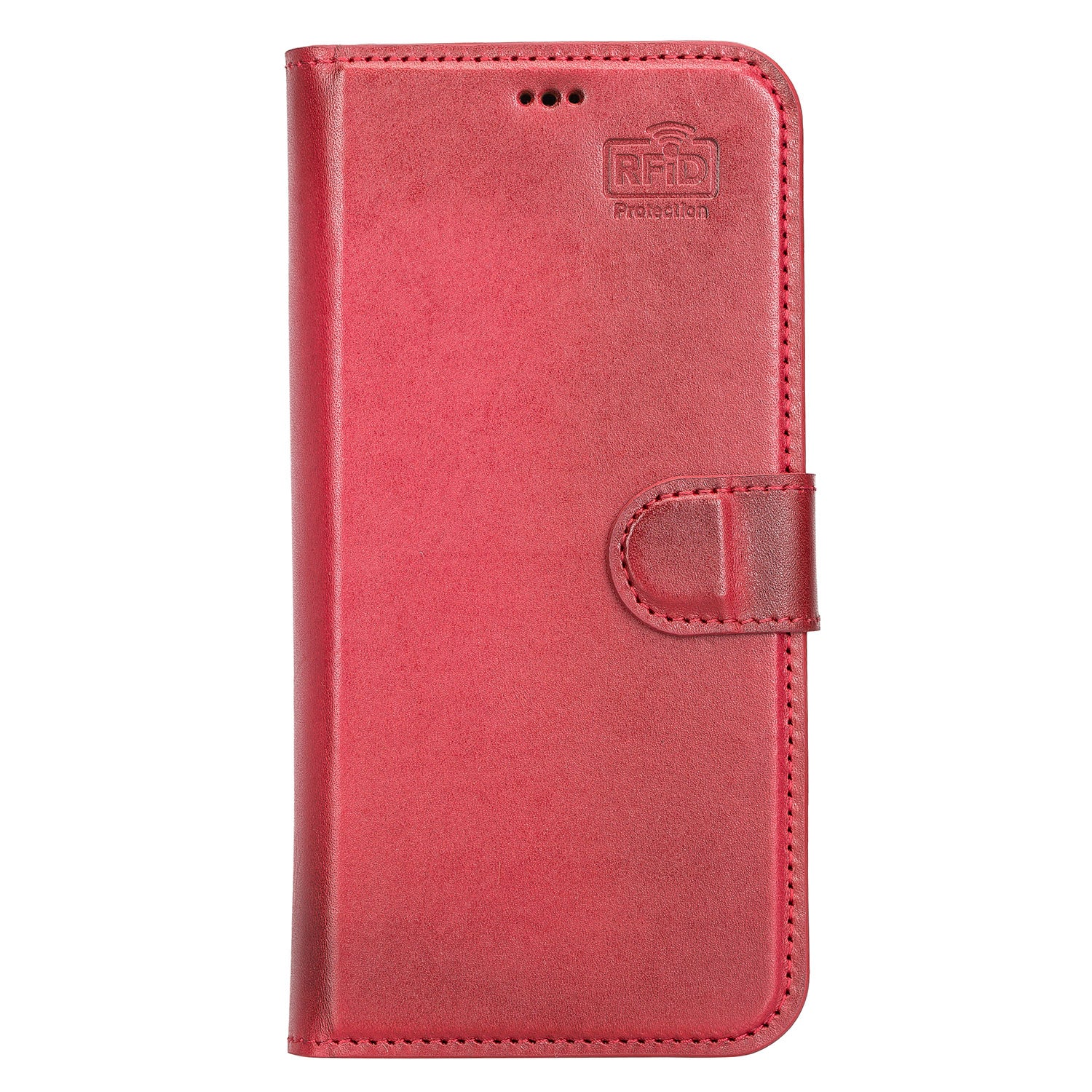 Magic Magnetic Detachable Leather Wallet Case with RFID for iPhone 13 Pro Max (6.7") - RED