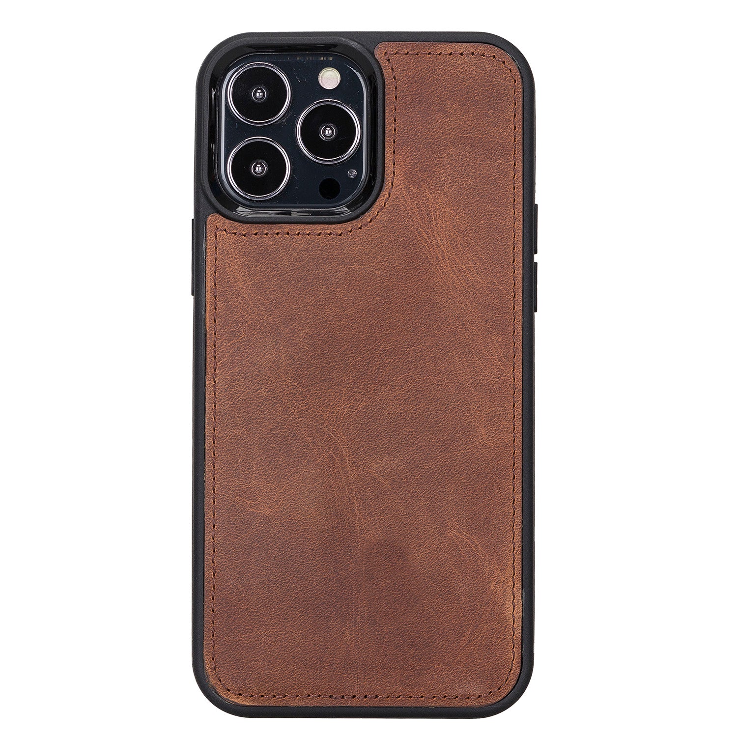 Liluri Magnetic Detachable Leather Wallet Case for iPhone 13 Pro Max (6.7") - BROWN - saracleather