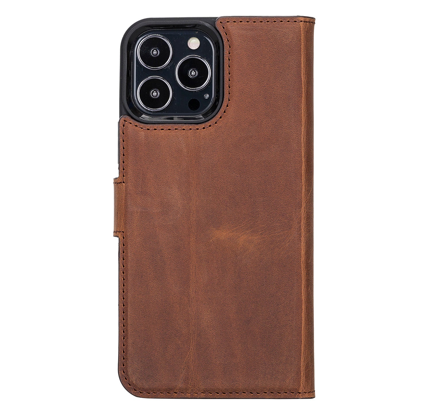 Liluri Magnetic Detachable Leather Wallet Case for iPhone 13 Pro Max (6.7") - BROWN