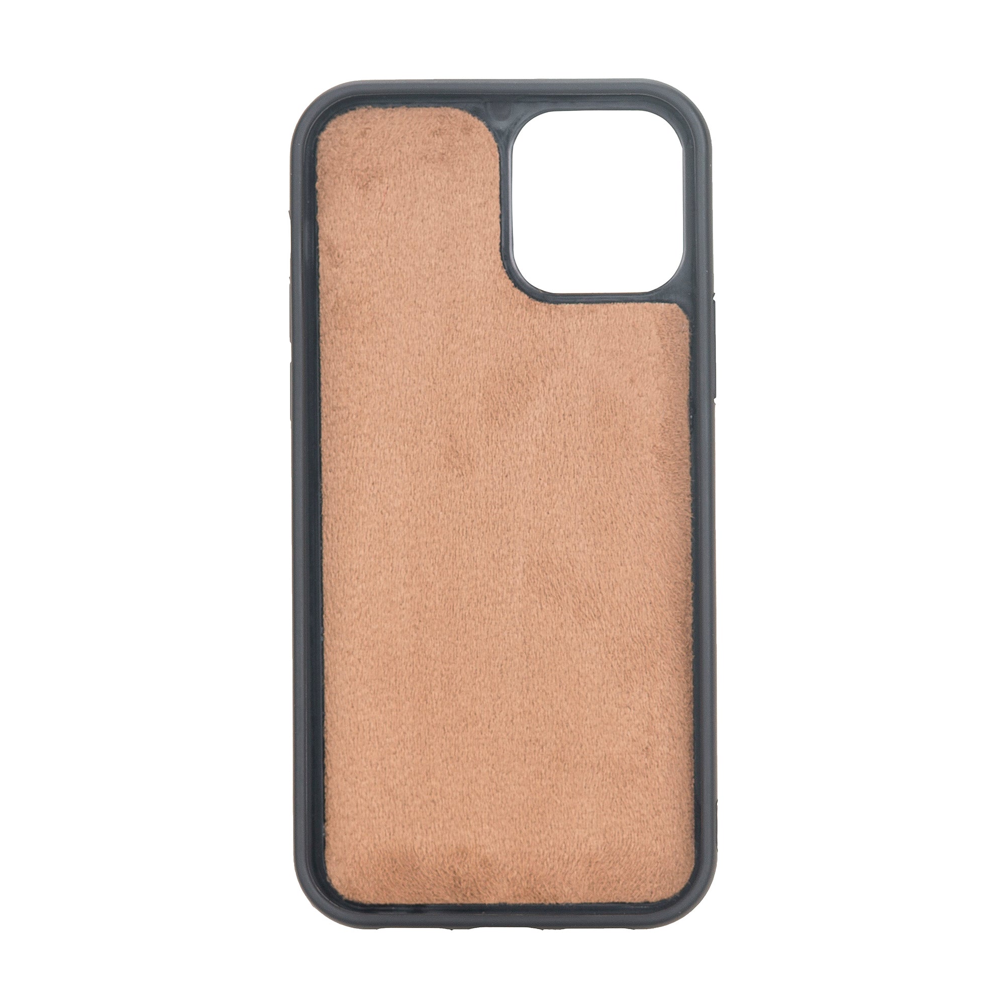 Santa Magnetic Detachable Leather Wallet Case for iPhone 12 Mini (5.4") - BROWN - saracleather