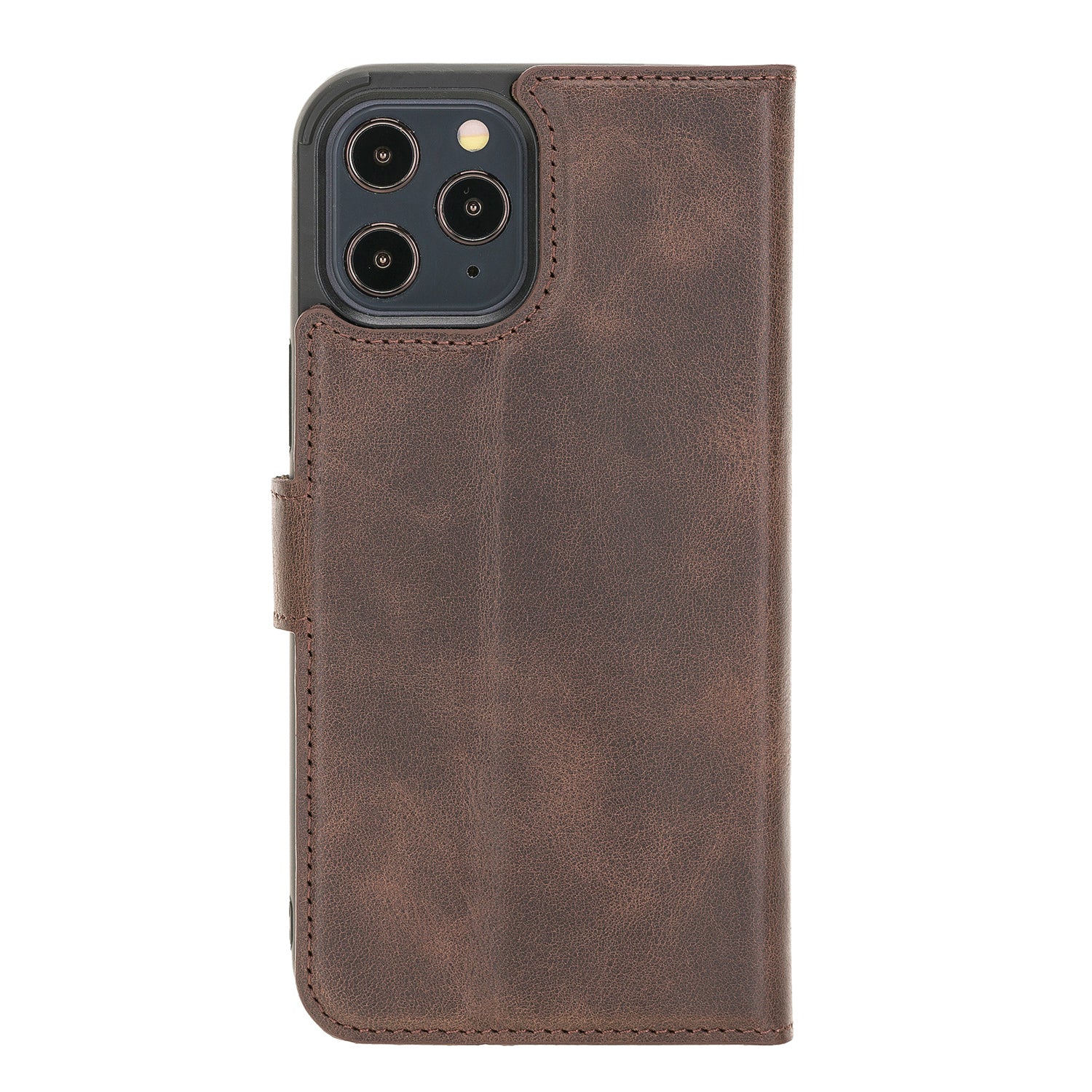 Magic Magnetic Detachable Leather Wallet Case with RFID for iPhone 12 Pro (6.1") - BROWN - saracleather