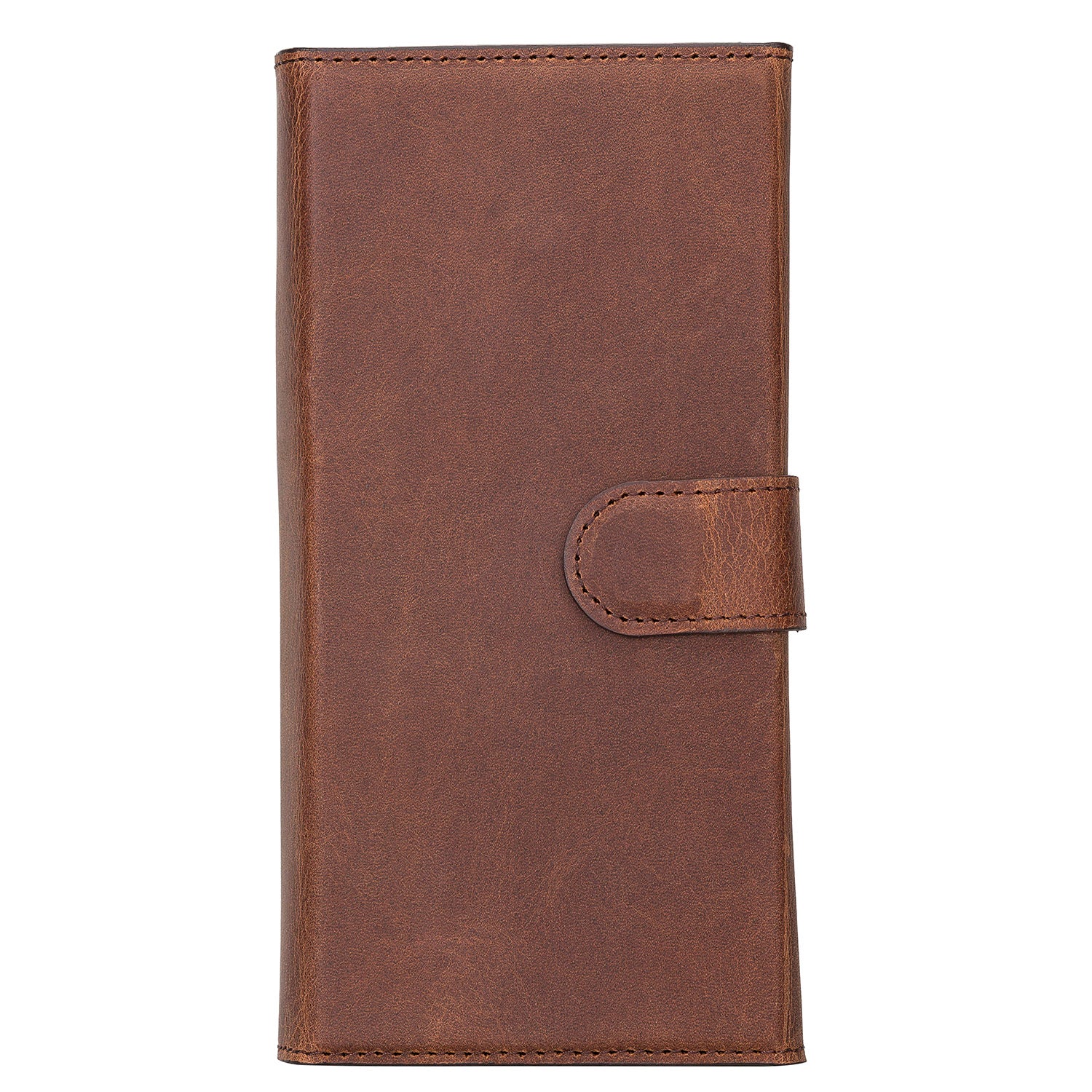 Santa Magnetic Detachable Leather Wallet Case for iPhone 13 Mini (5.4") - BROWN - saracleather