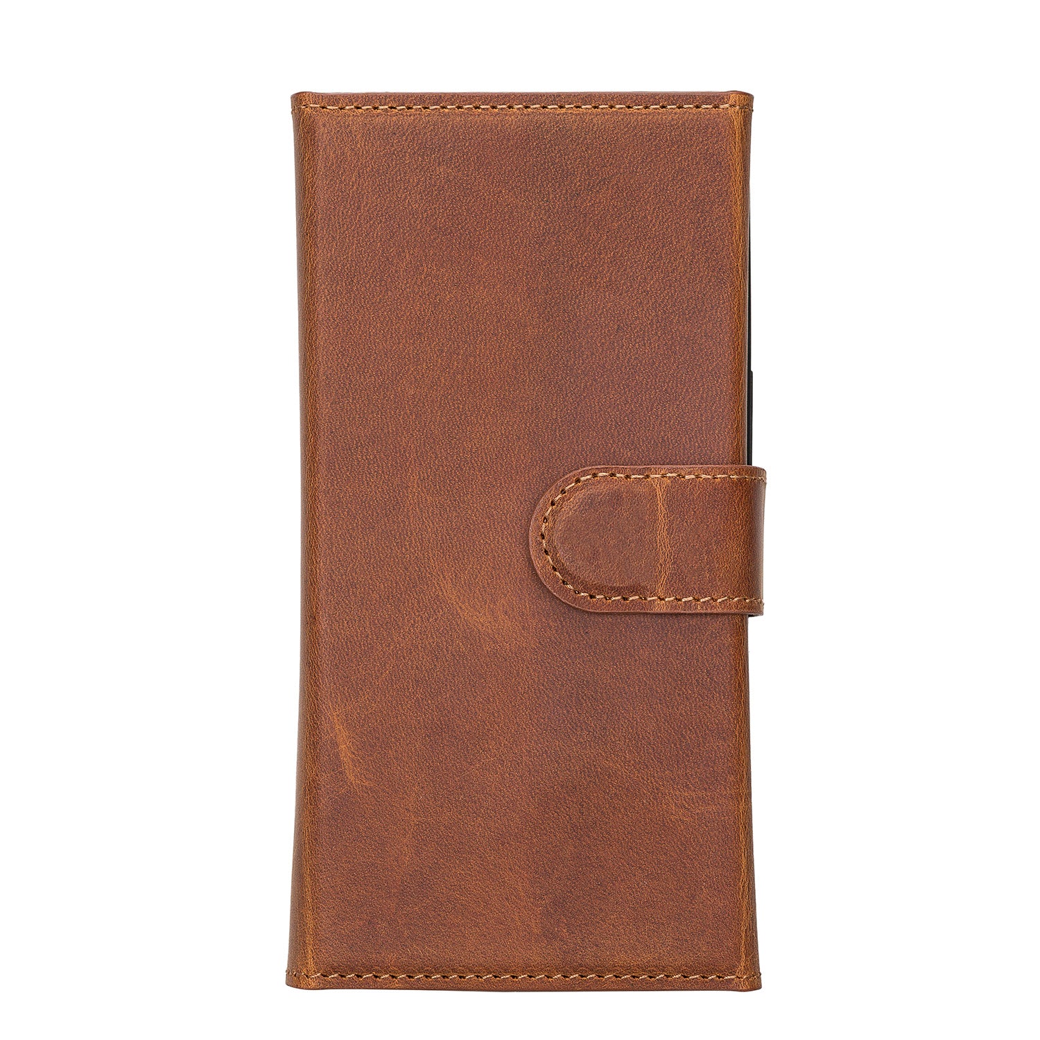 Santa Magnetic Detachable Leather Wallet Case for iPhone 13 (6.1") - TAN - saracleather