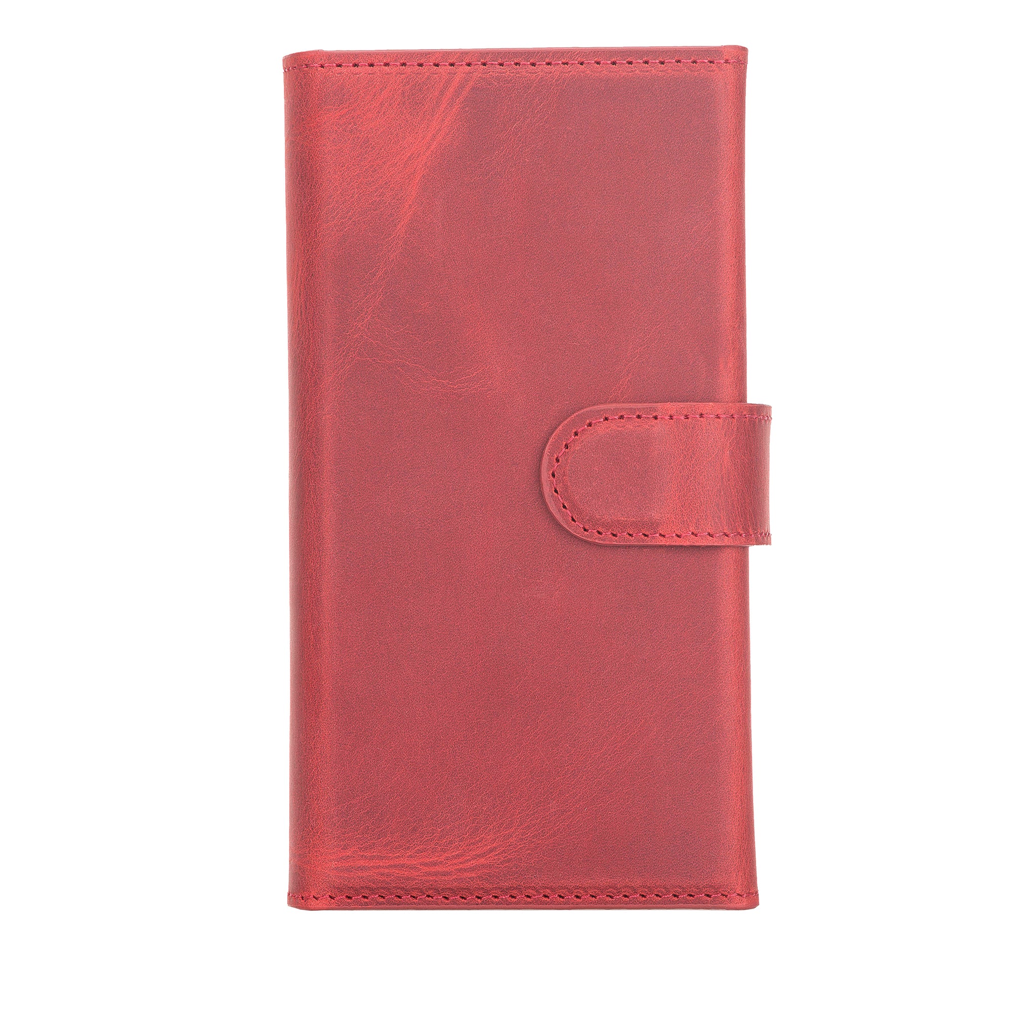 Santa Magnetic Detachable Leather Wallet Case for iPhone 12 Mini (5.4") - RED - saracleather