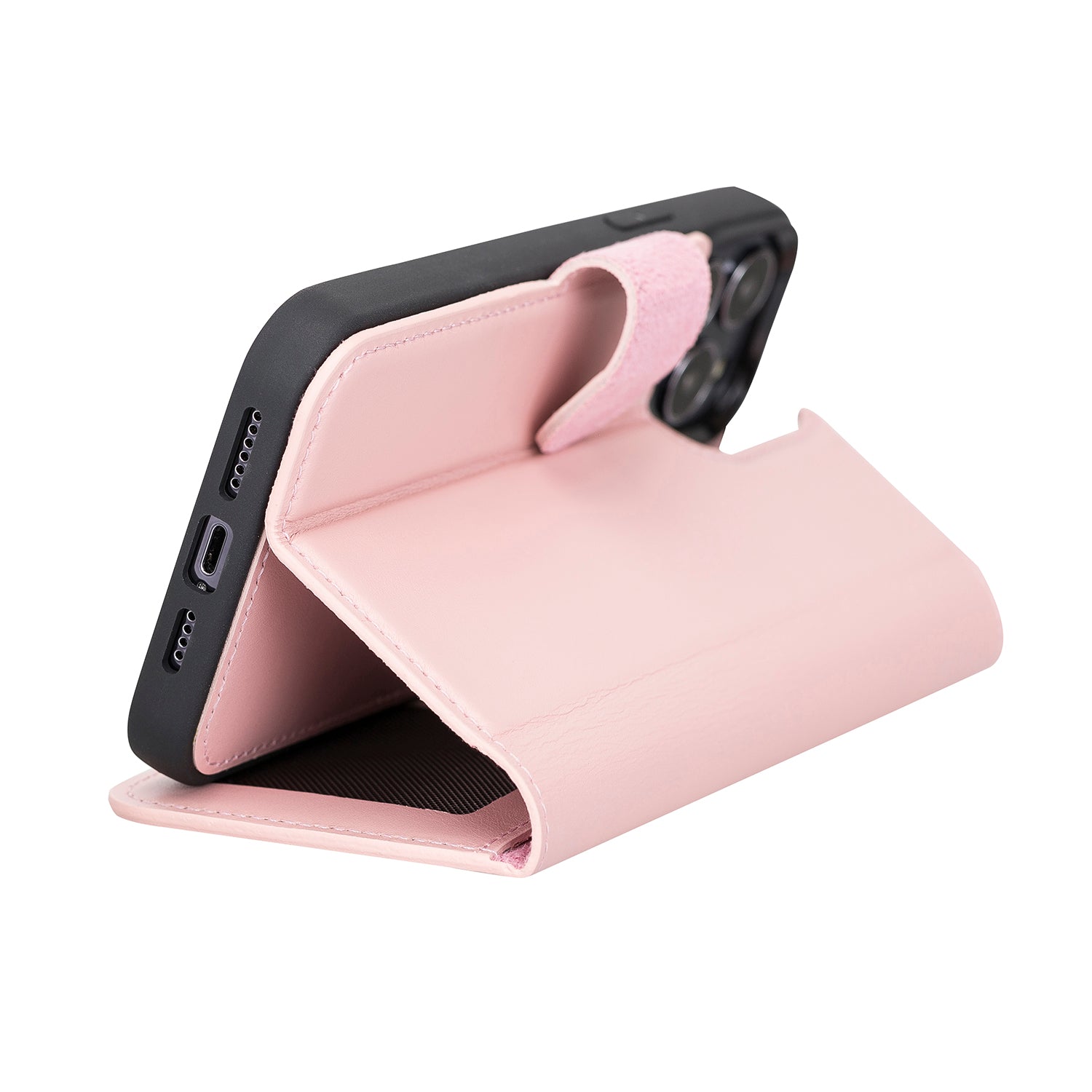 Magic Magnetic Detachable Leather Wallet Case with RFID for iPhone 13 (6.1") - PINK