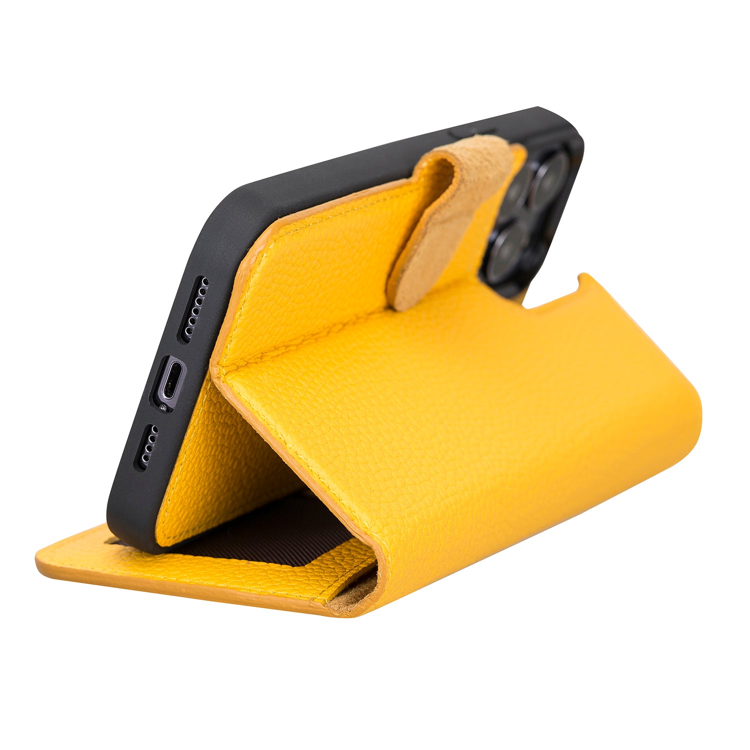 Magic Magnetic Detachable Leather Wallet Case with RFID for iPhone 13 (6.1") - YELLOW