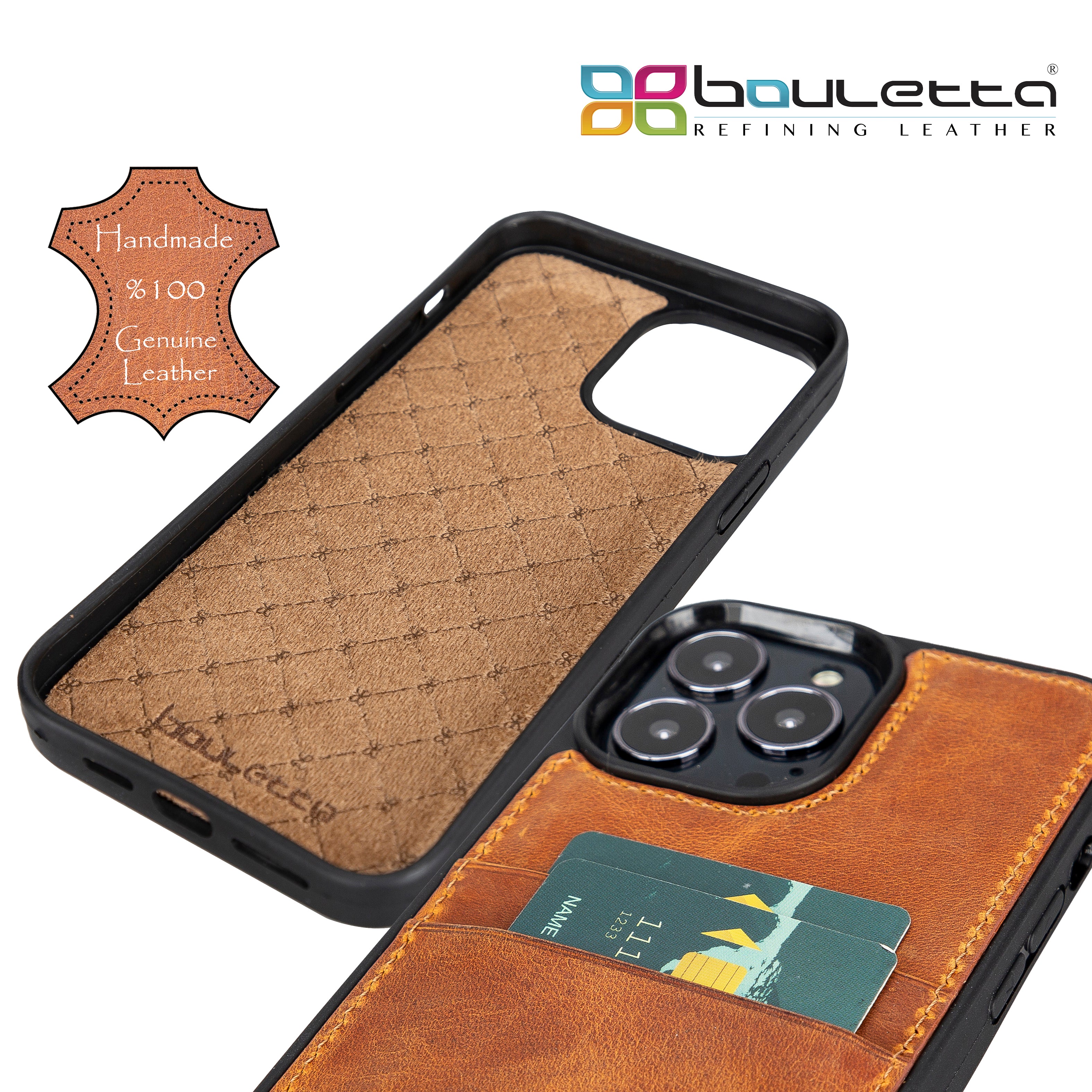 Flex Cover Card Holder iPhone 13 Series Genuine Leather Back Cover