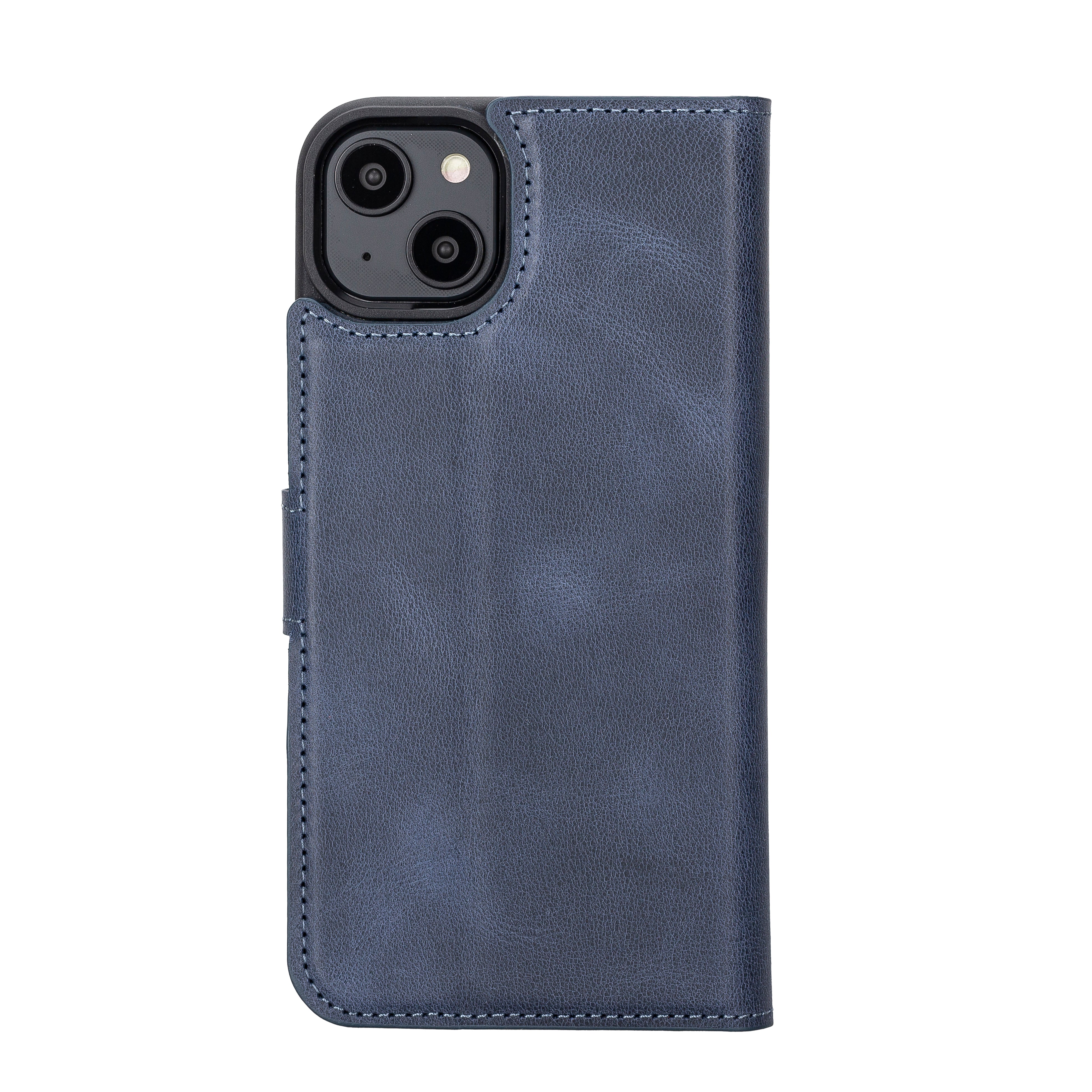 Magic iPhone 14 Series Detachable Darker Color Genuine Leather Wallet Case