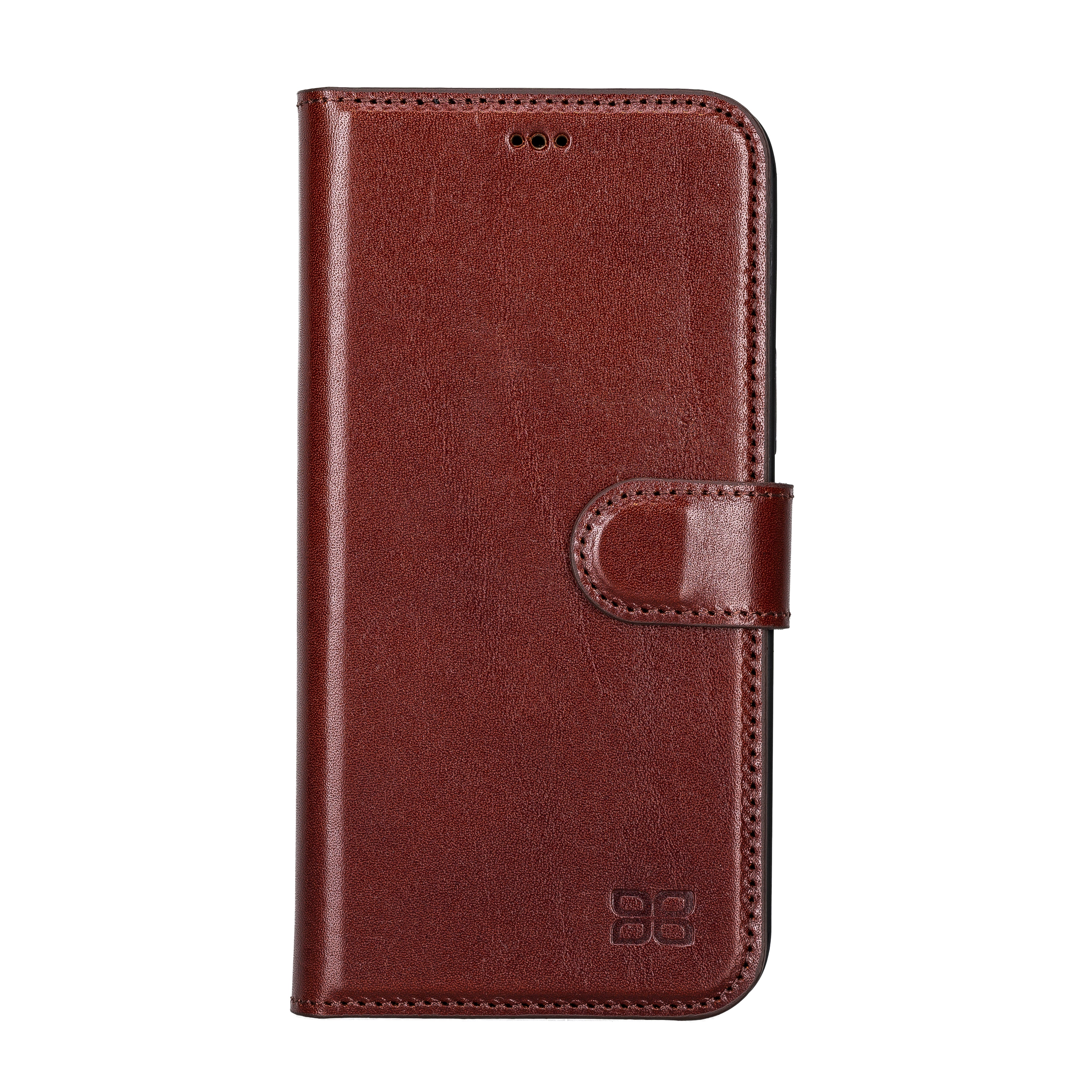 Magic iPhone 14 Series Detachable Darker Color Genuine Leather Wallet Case