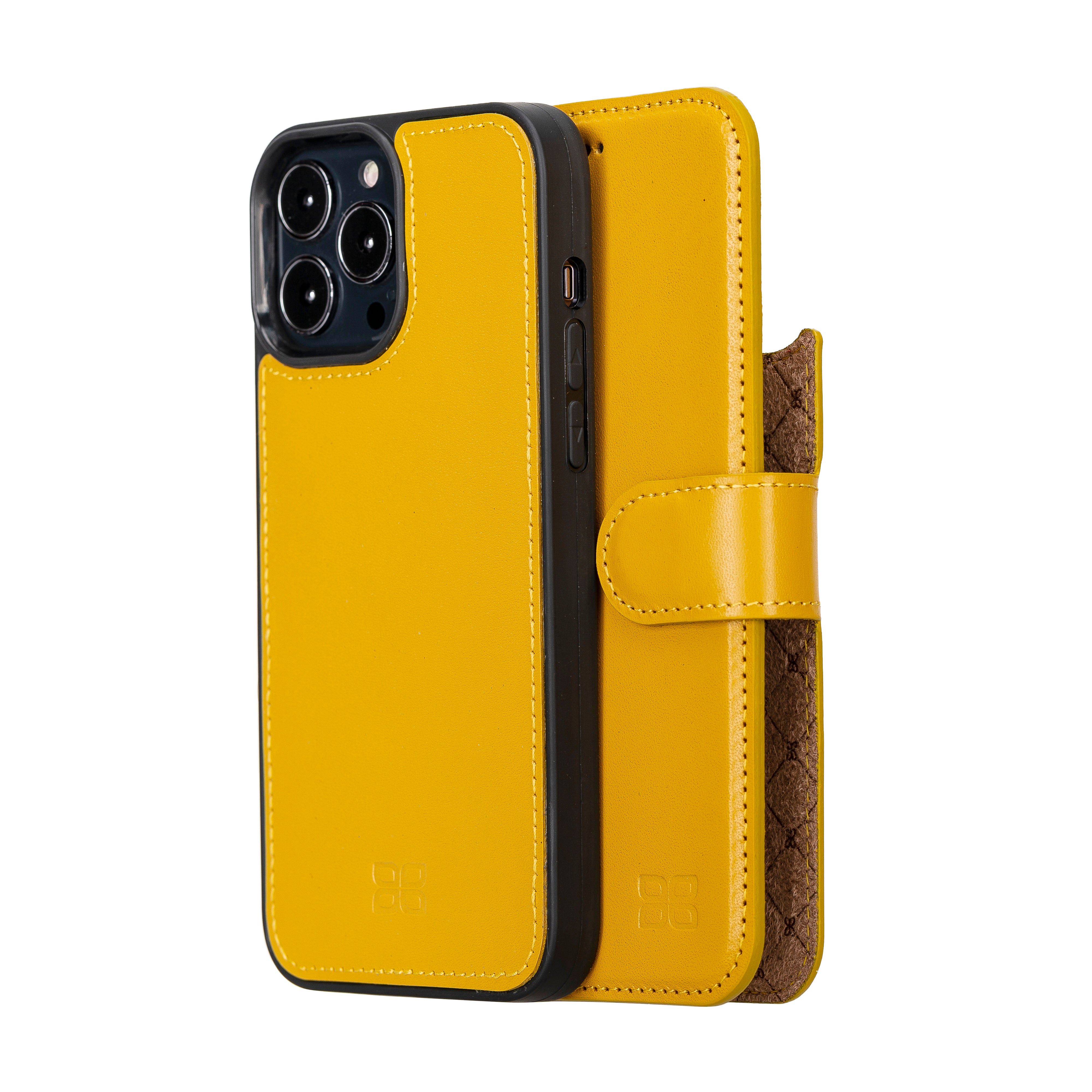 Magic iPhone 14 Series Detachable Colorful Genuine Leather Wallet Case