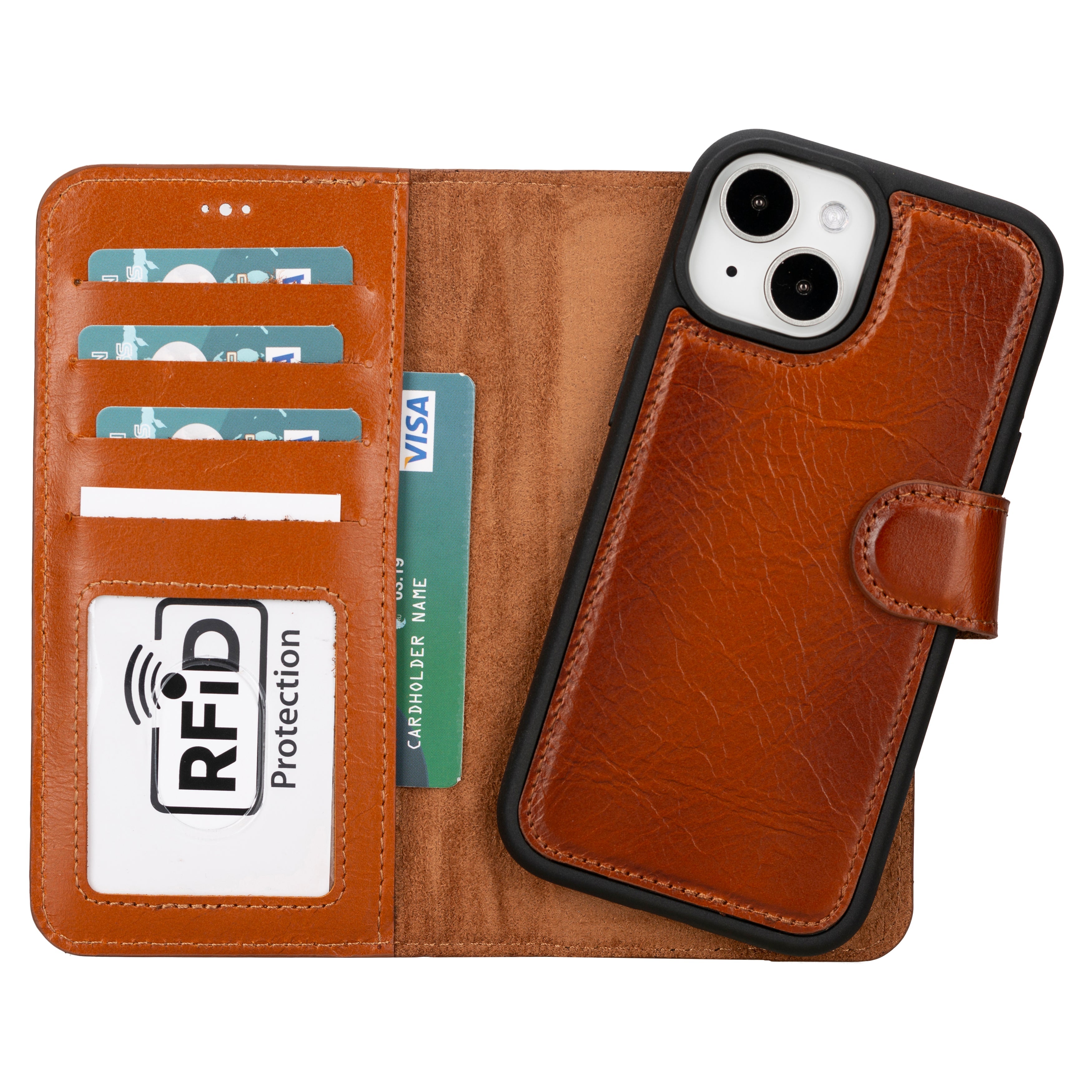 Magic iPhone 16 Series Detachable Genuine Leather Case / MW