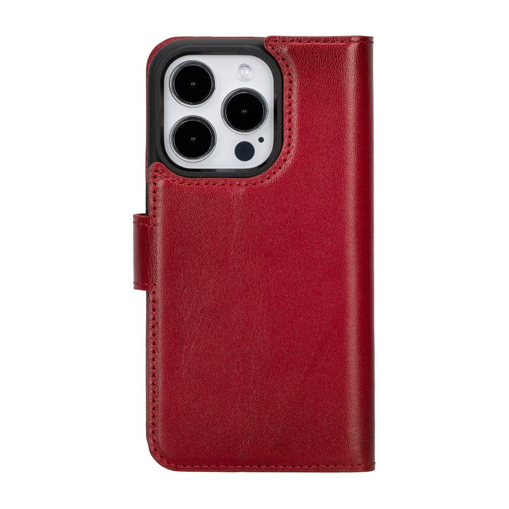 Magic iPhone 16 Pro Genuine Leather Detachable Wallet Case