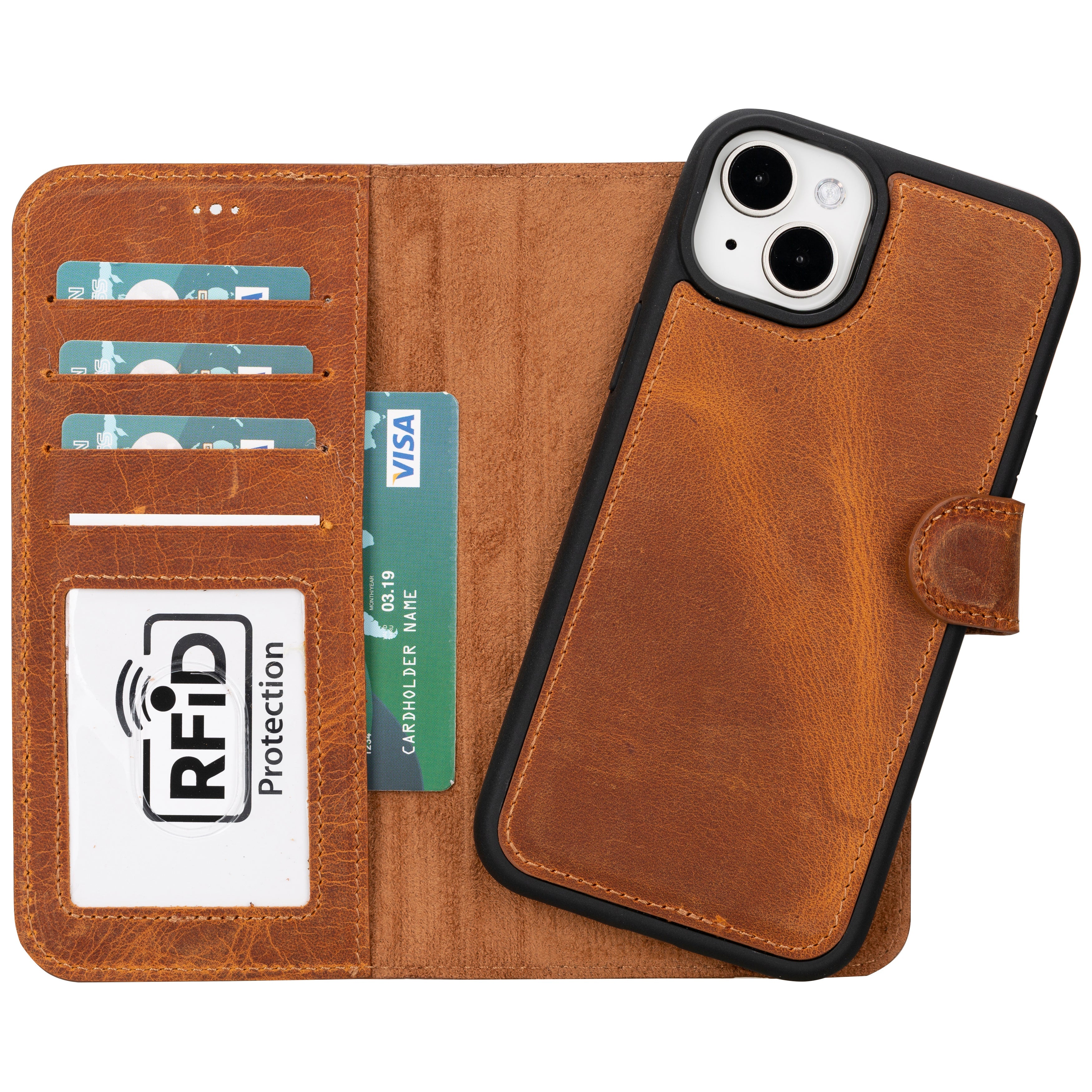 Magic iPhone 16 Series Detachable Genuine Leather Case / MW