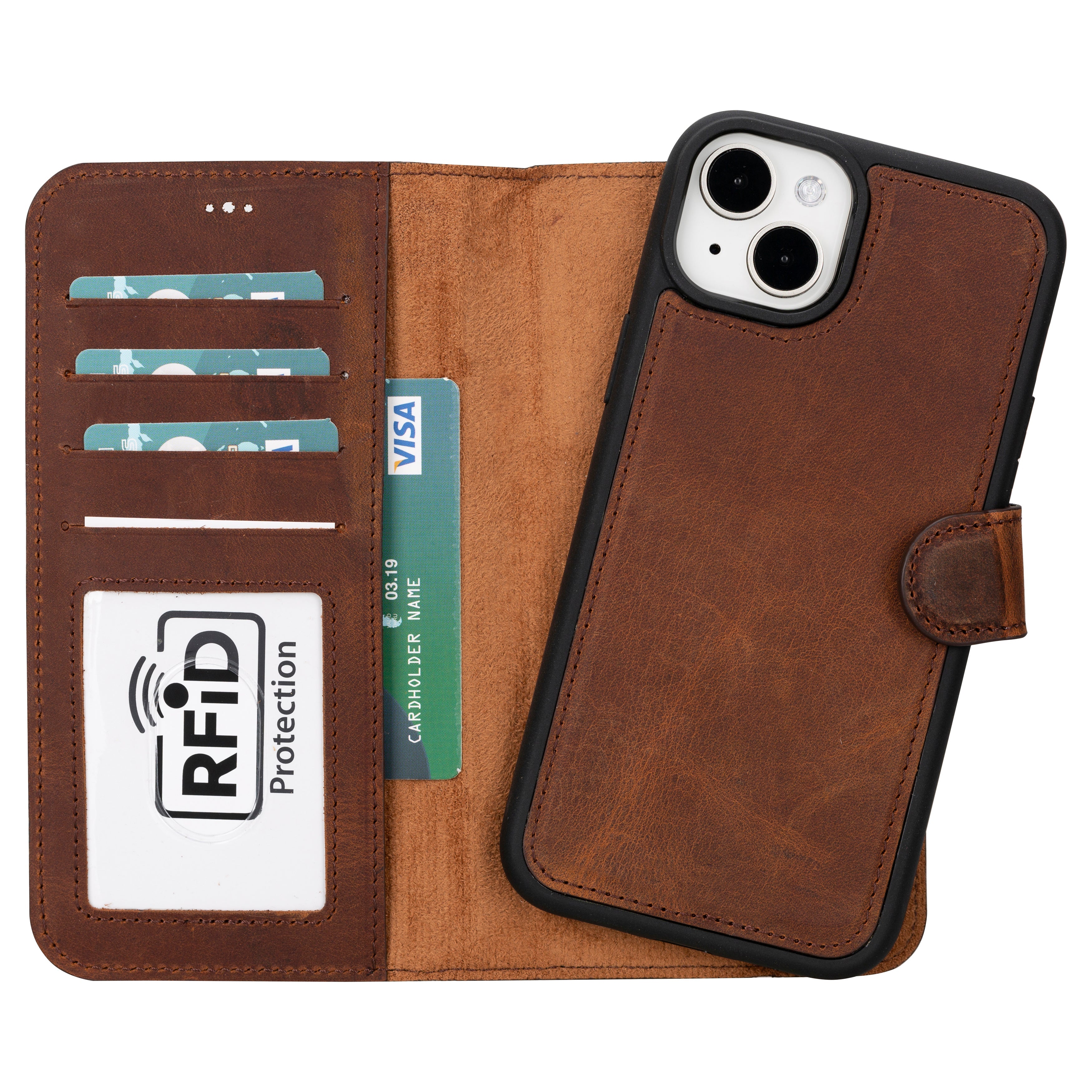 Magic iPhone 16 Series Detachable Genuine Leather Case / MW