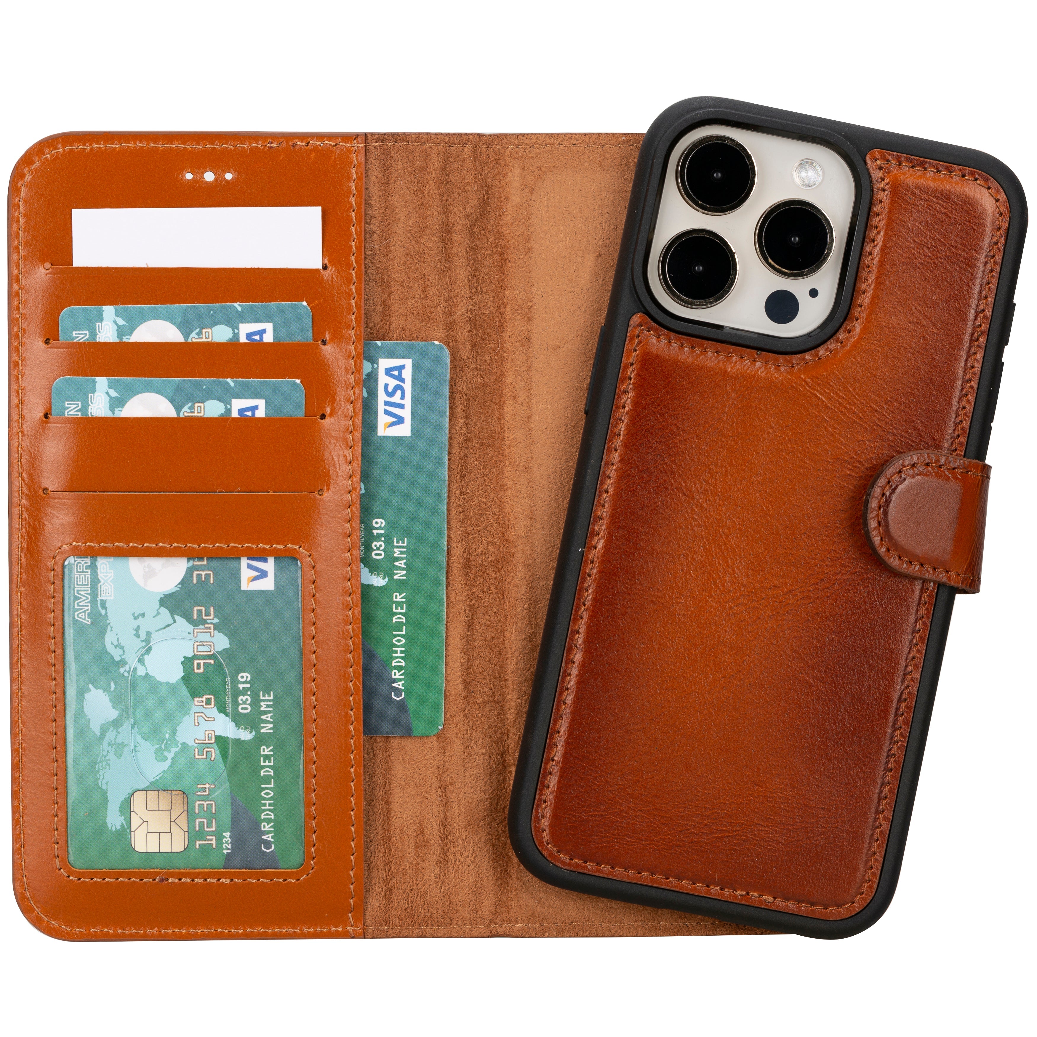 Magic iPhone 16 Series Detachable Genuine Leather Case / MW