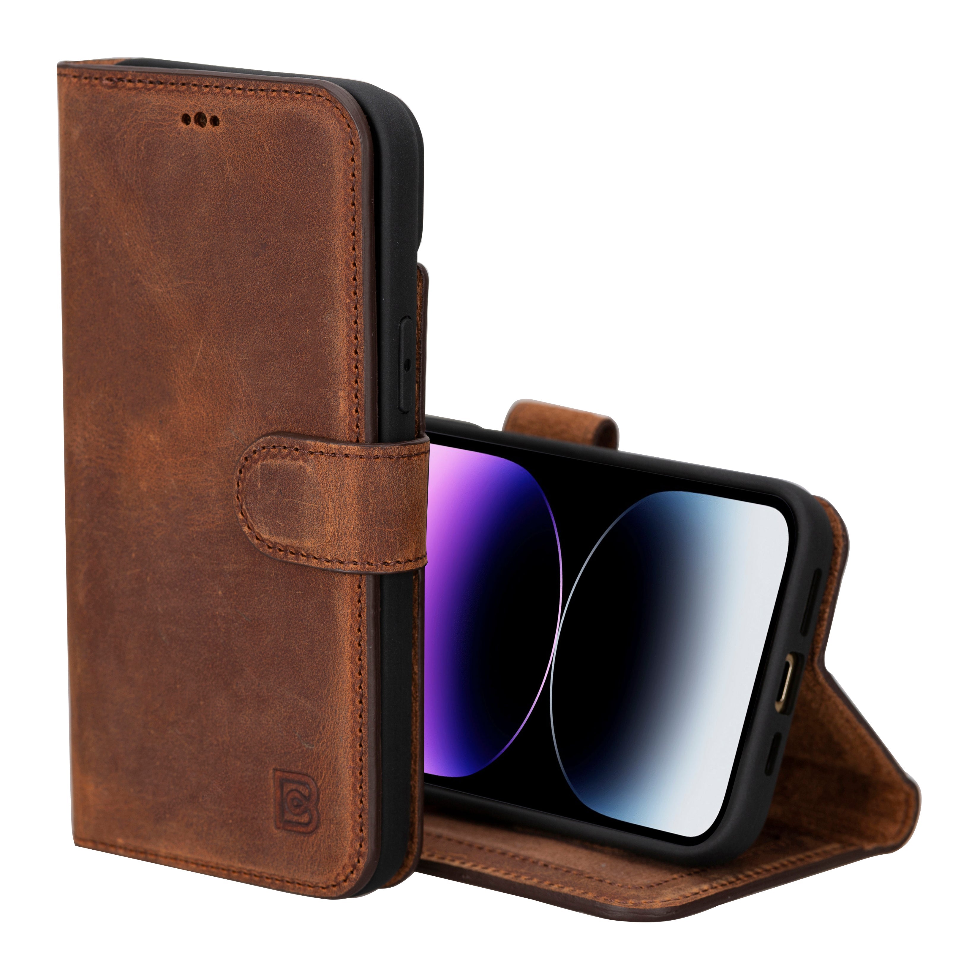 Magic iPhone 16 Genuine Leather Detachable Wallet Case