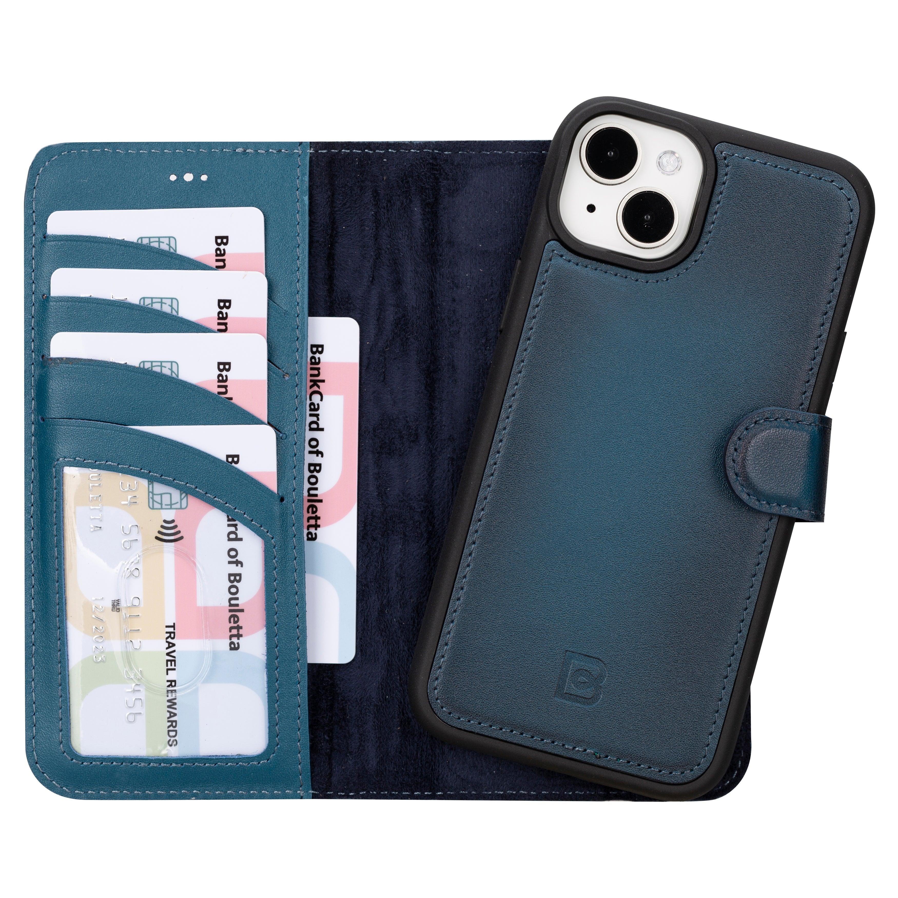 Magic iPhone 16 Plus Detachable Genuine Leather Wallet Case