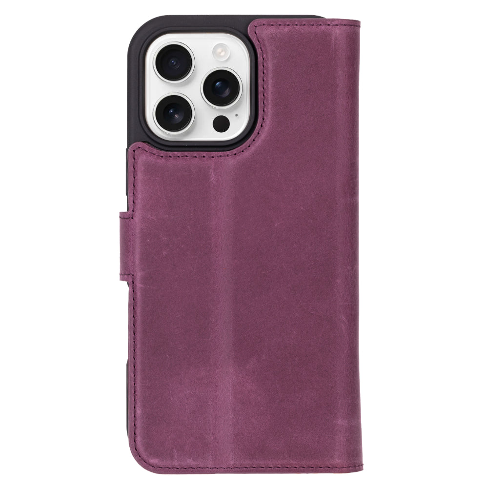 Magic iPhone 16 Pro Max Detachable Genuine Leather Wallet Case