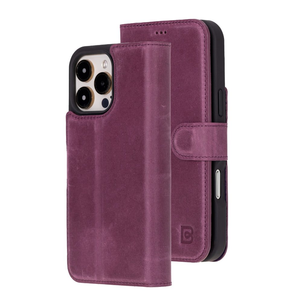 Magic iPhone 16 Pro Max Detachable Genuine Leather Wallet Case