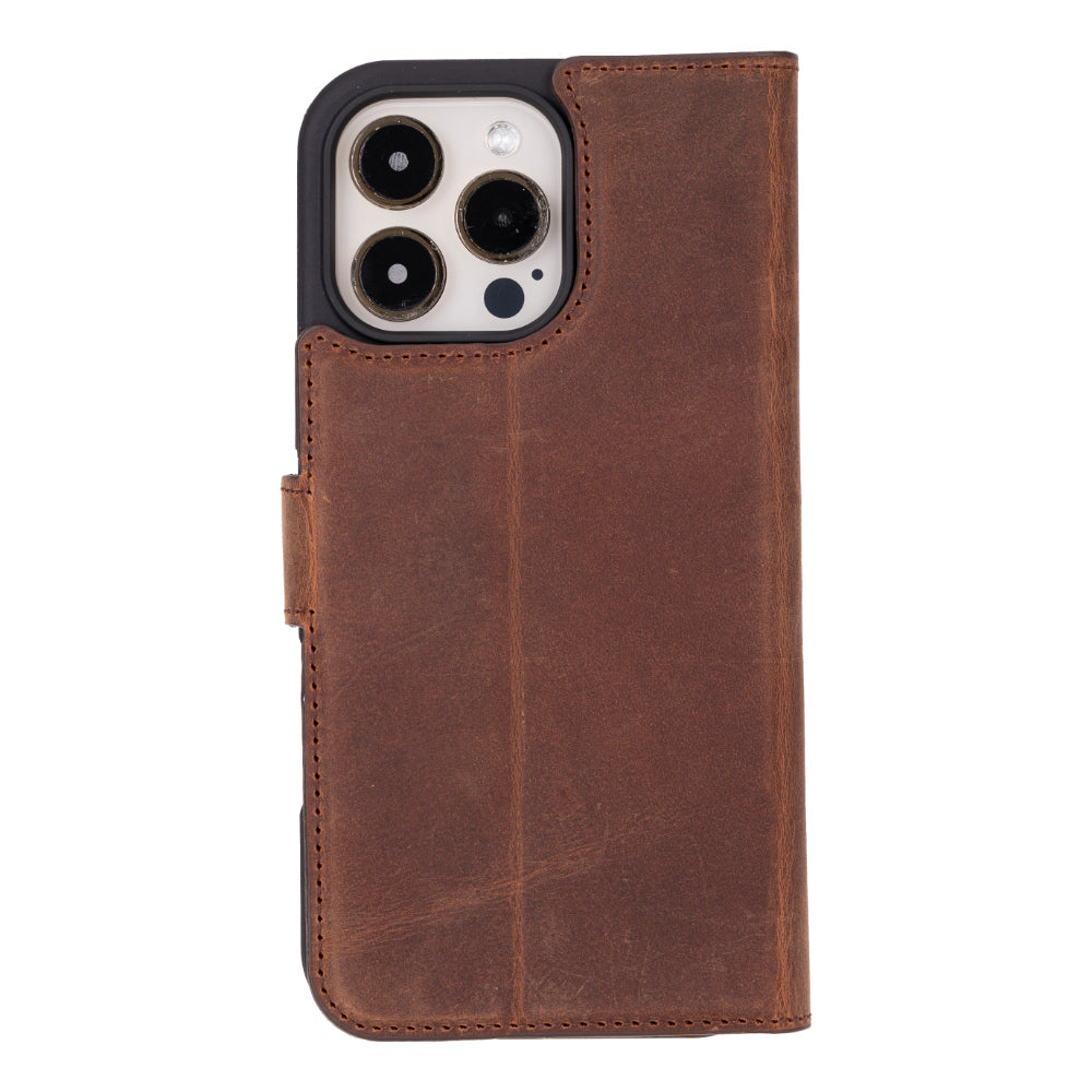 Magic iPhone 16 Pro Max Detachable Genuine Leather Wallet Case