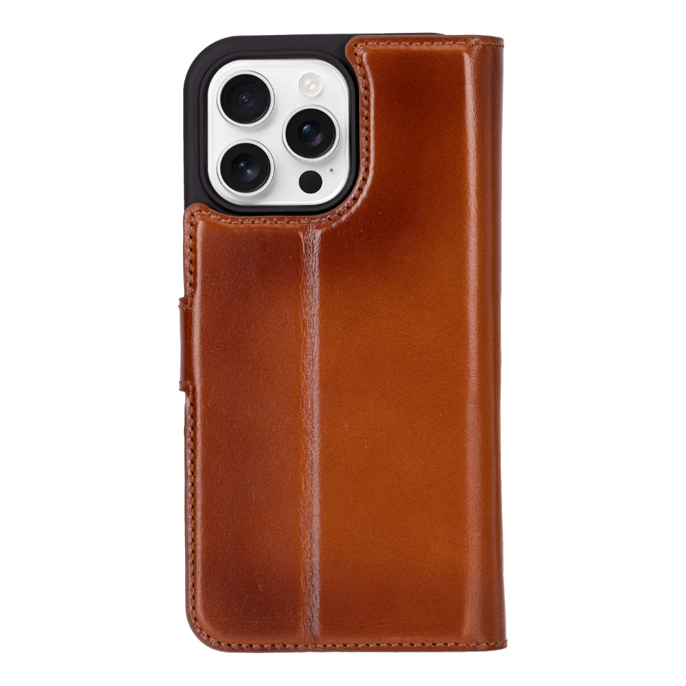 Magic iPhone 16 Pro Max Detachable Genuine Leather Wallet Case