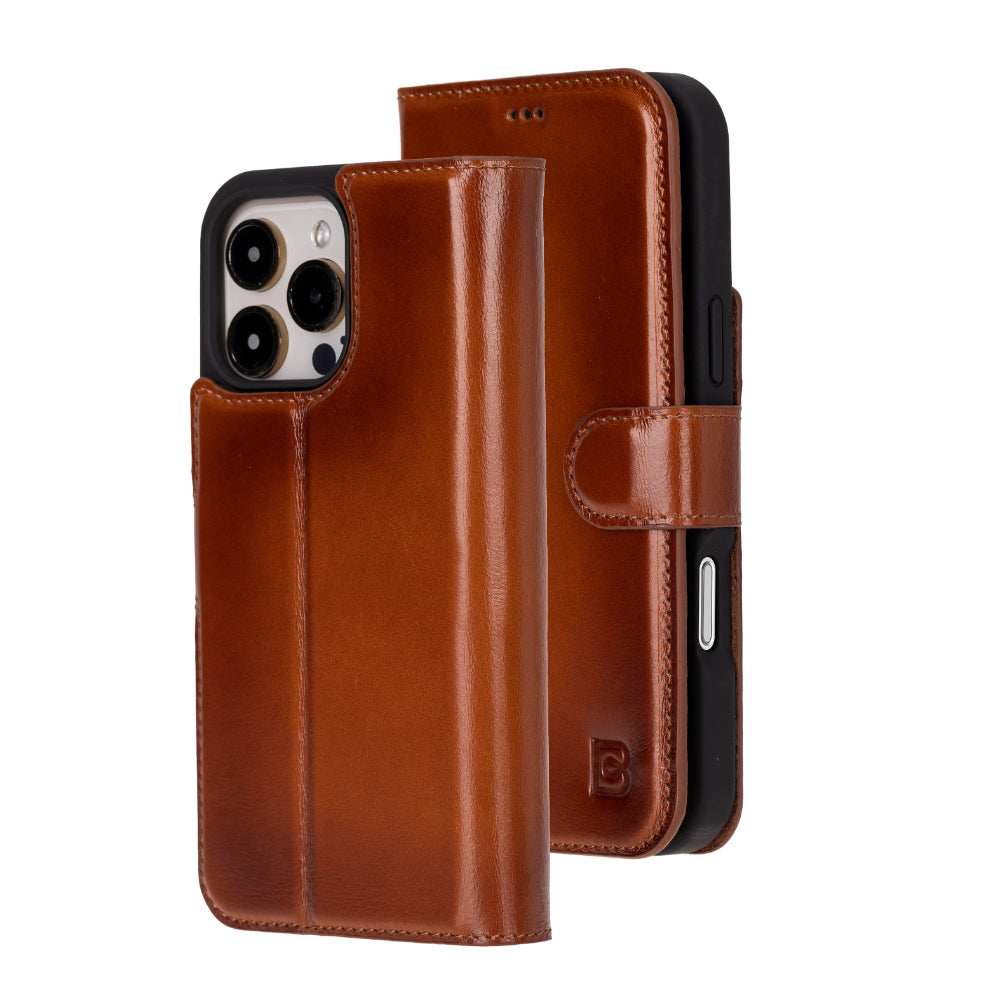 Magic iPhone 16 Pro Max Detachable Genuine Leather Wallet Case