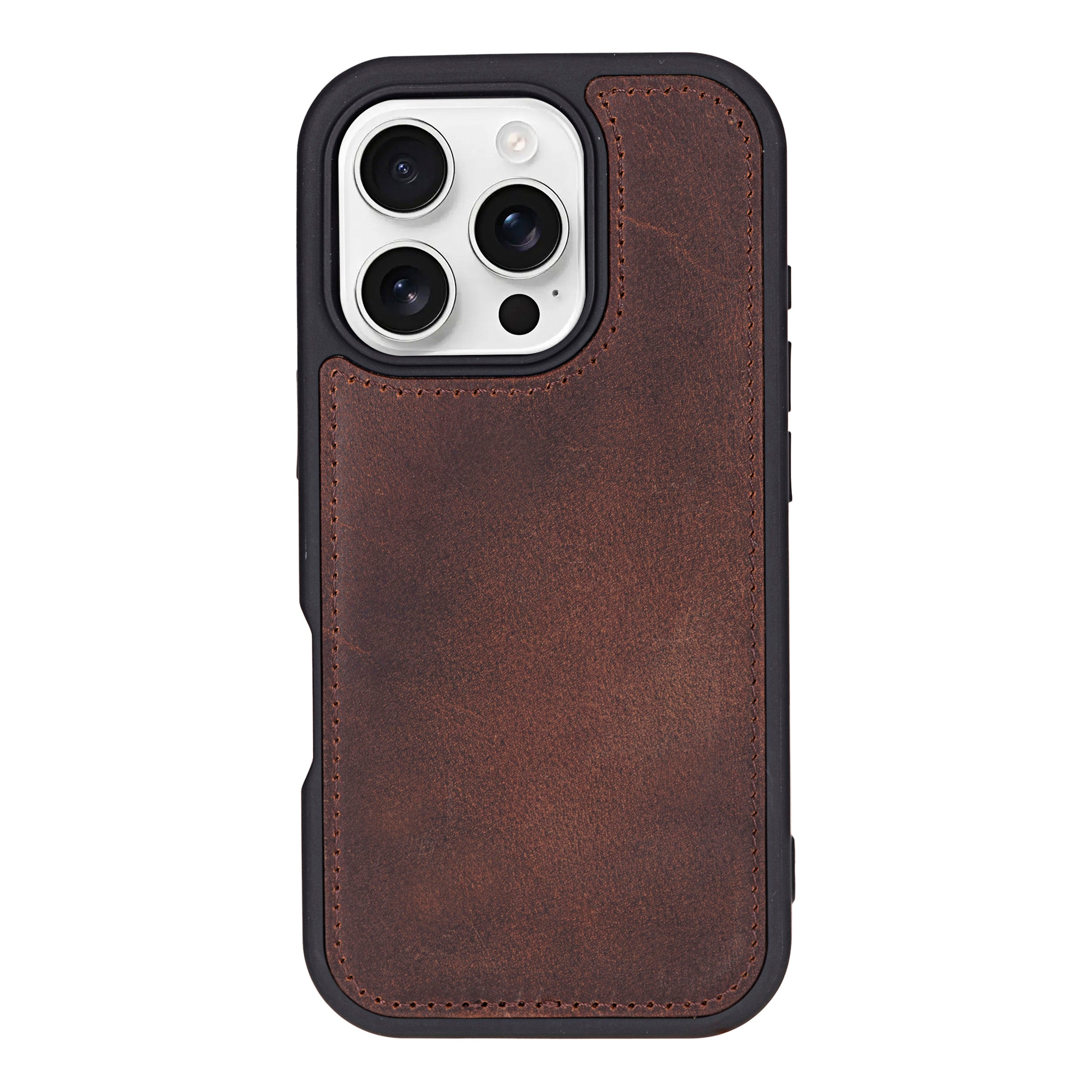 Brown Santa iPhone 16 Pro Genuine Leather Detachable Wallet Case 5