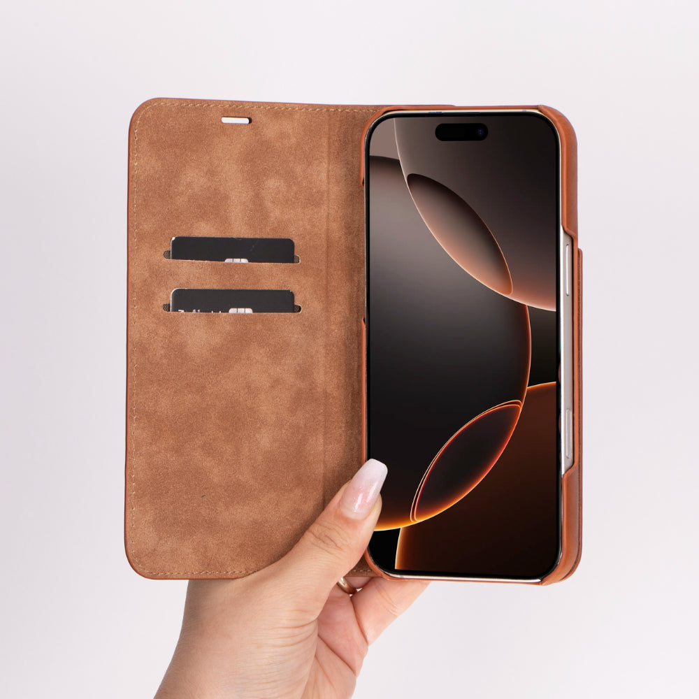 Sonat iPhone 16 Pro Genuine Leather Folio Case