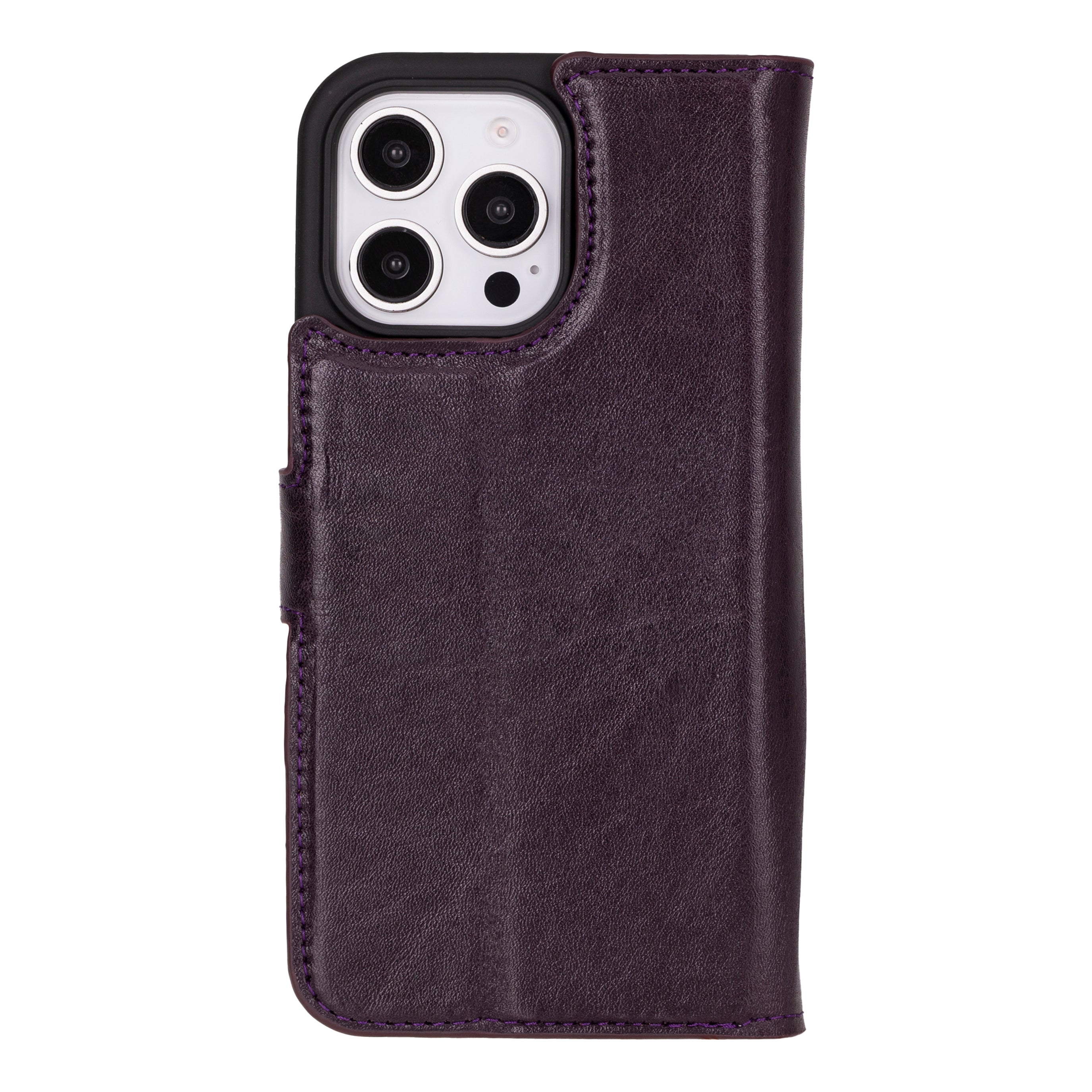 Magic iPhone 16 Pro Genuine Leather Detachable Wallet Case