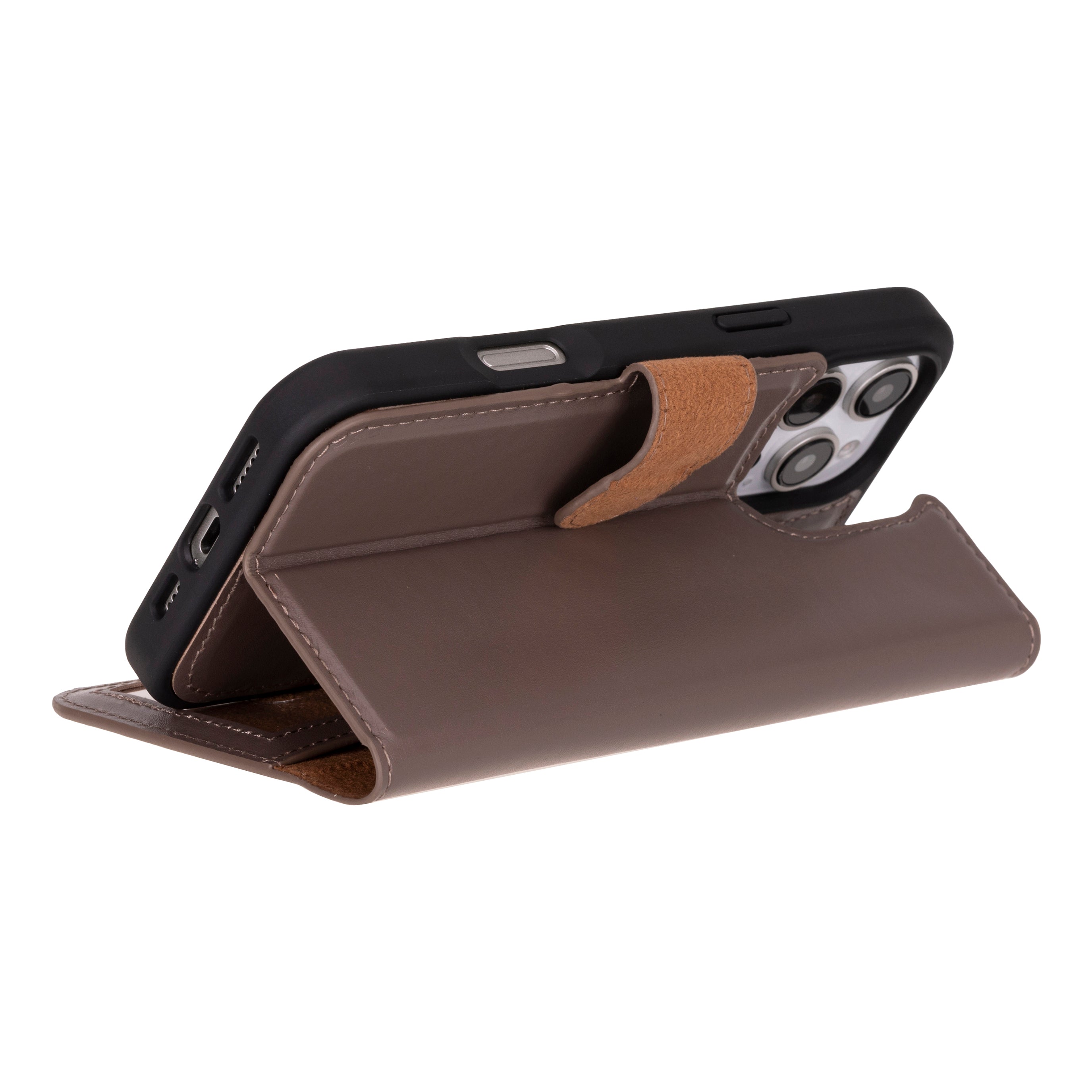 Magic iPhone 16 Pro Genuine Leather Detachable Wallet Case