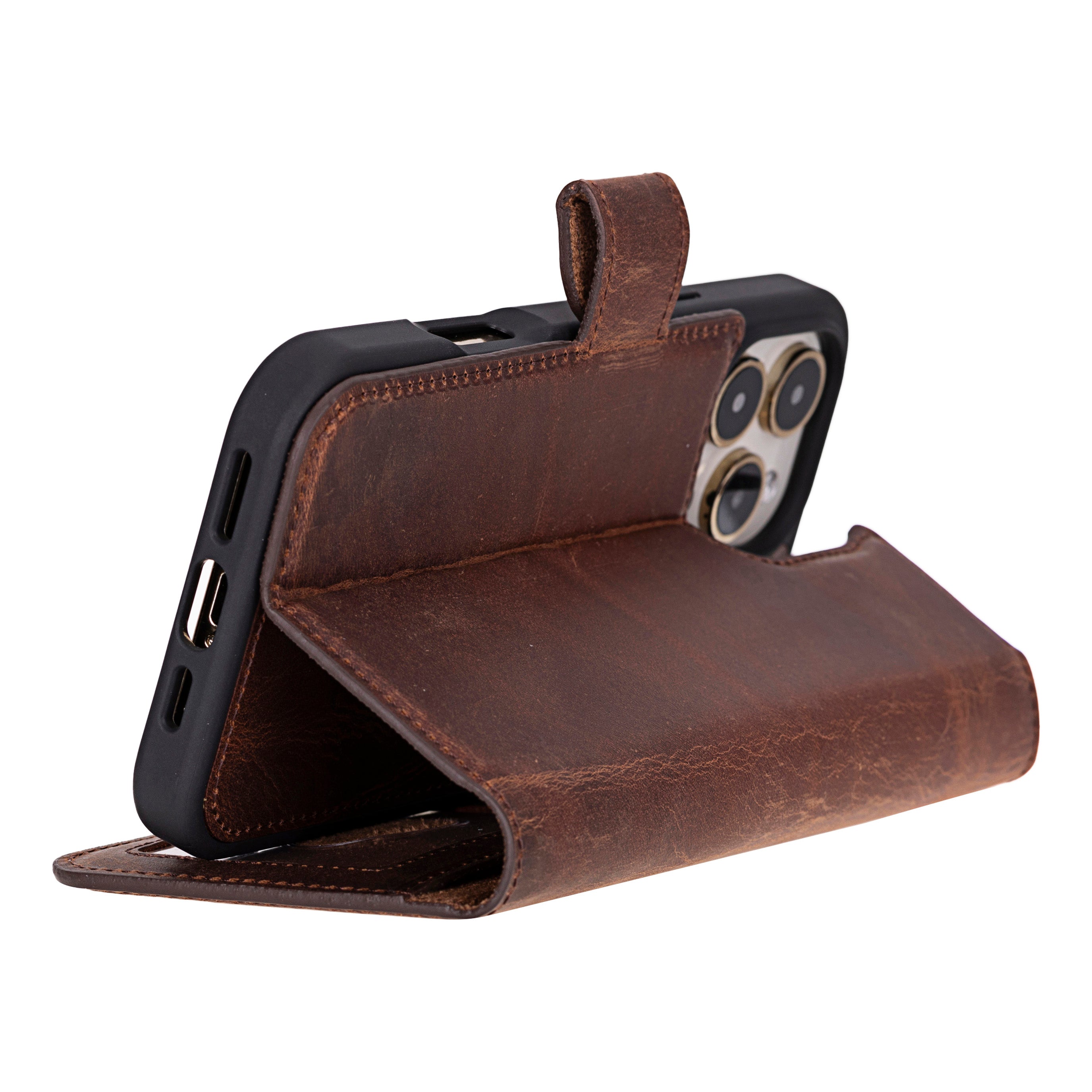 Liluri iPhone 16 Pro Detachable Genuine Leather Case