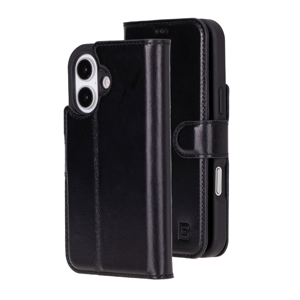 Magic iPhone 16 Genuine Leather Detachable Wallet Case