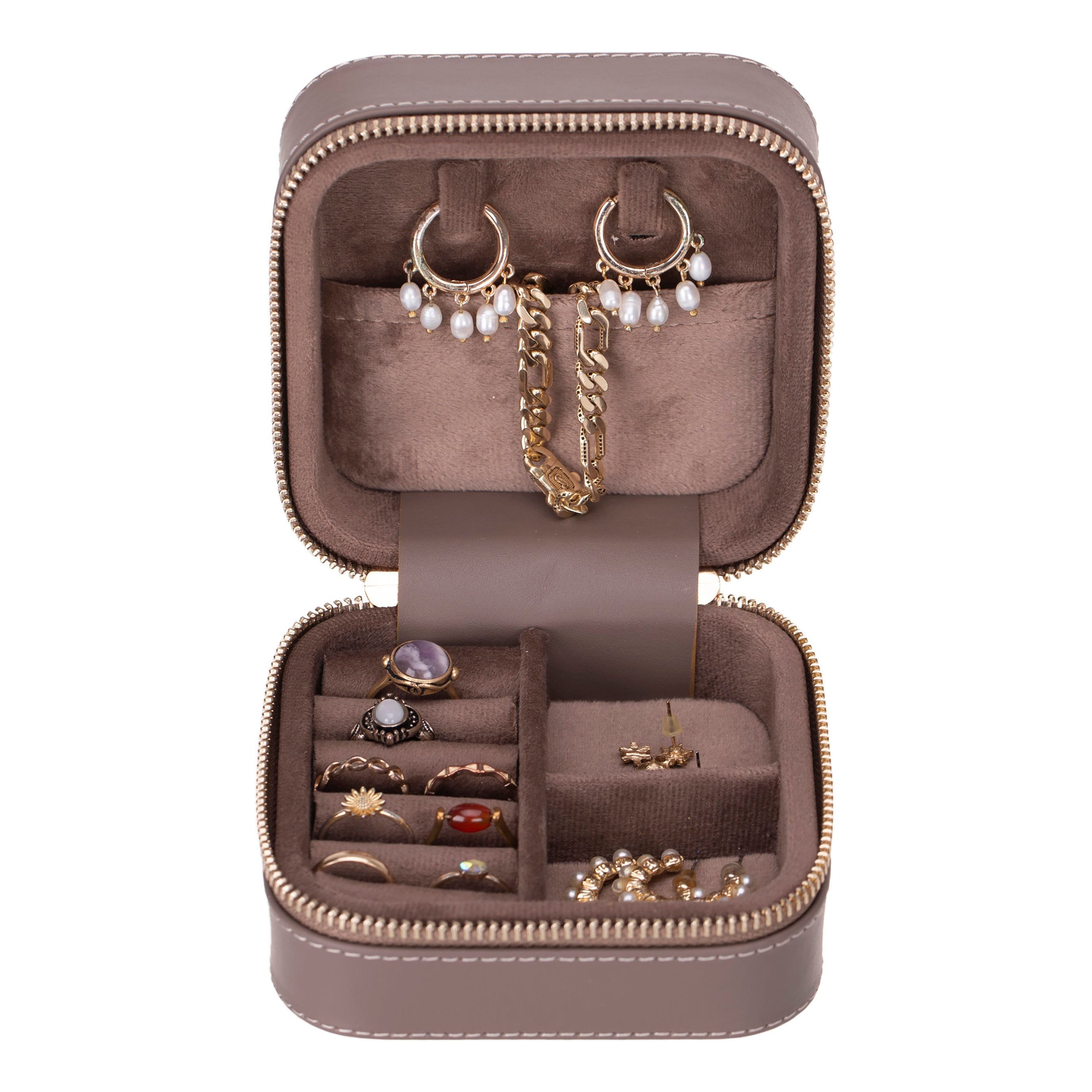 Amanda Geniune Leather Jewelry Box