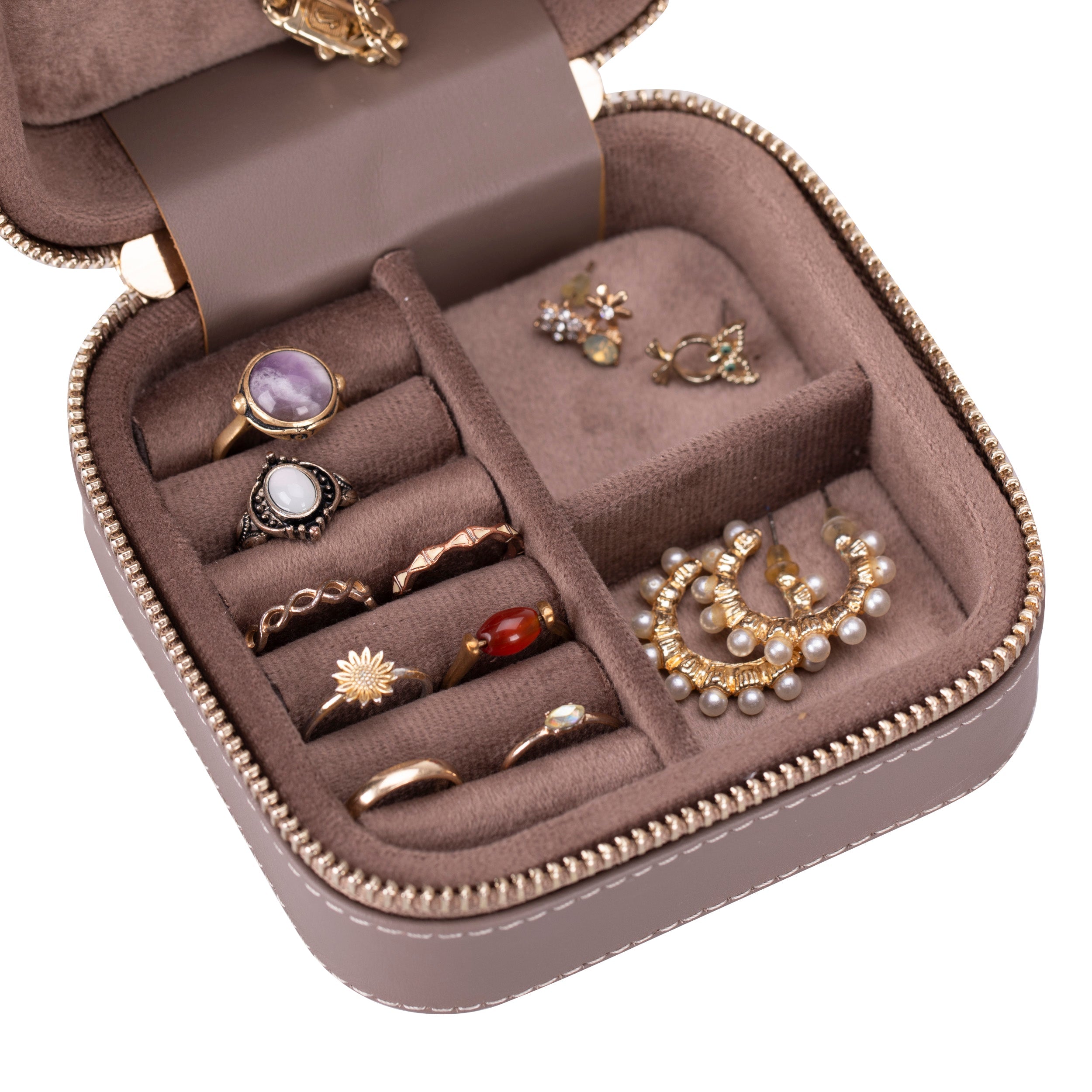 Amanda Geniune Leather Jewelry Box